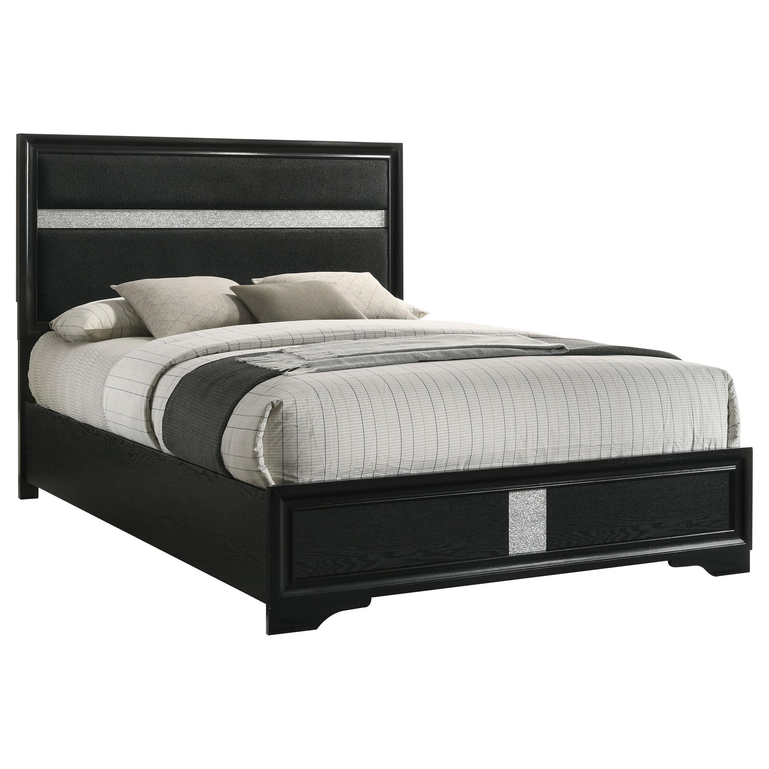 Miranda Black 55-inch Upholstered Eastern King Panel Bed - Image 2