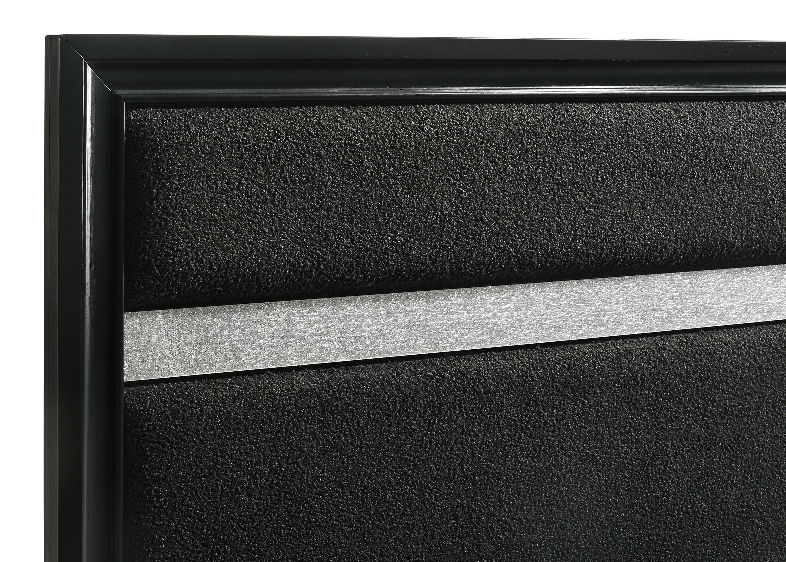 Miranda Black 55-inch Upholstered Eastern King Panel Bed - Image 5