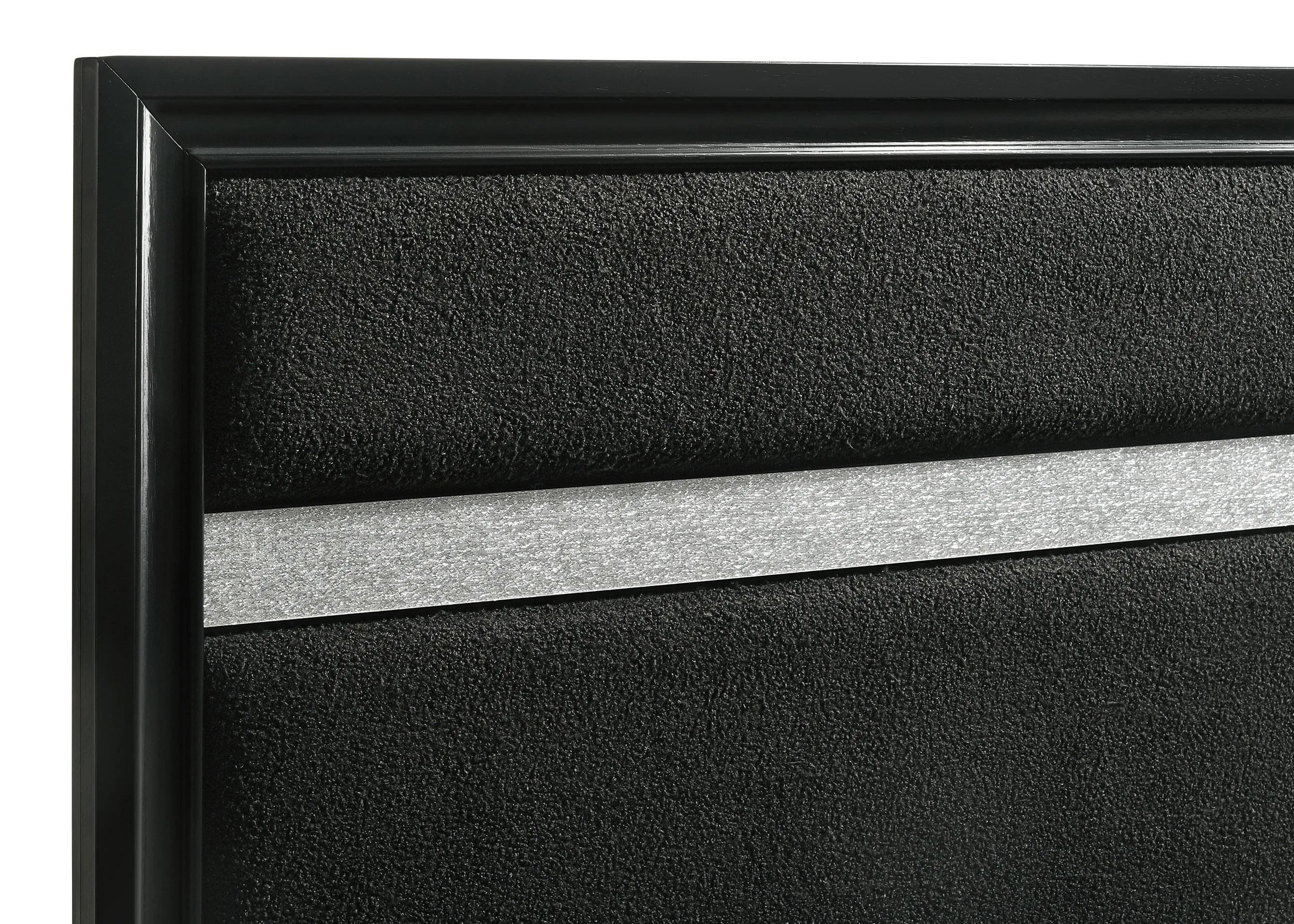 Miranda Black 55-inch Upholstered Queen Panel Bed - Image 5