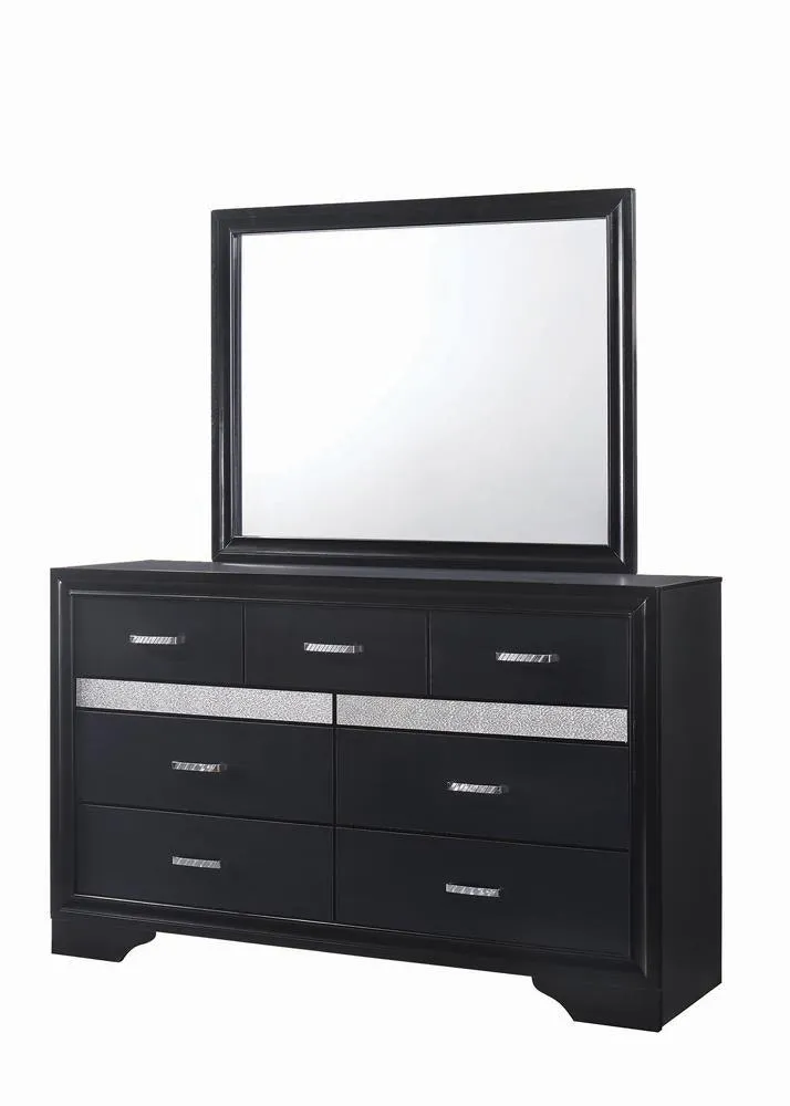 Miranda Black/Rhinestone 7-Drawer Dresser - Image 3