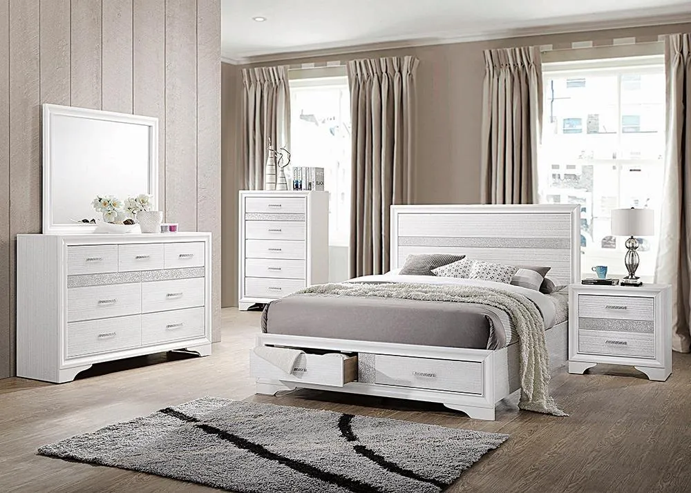 Miranda California King 2-Drawer Storage Bed White - Image 2