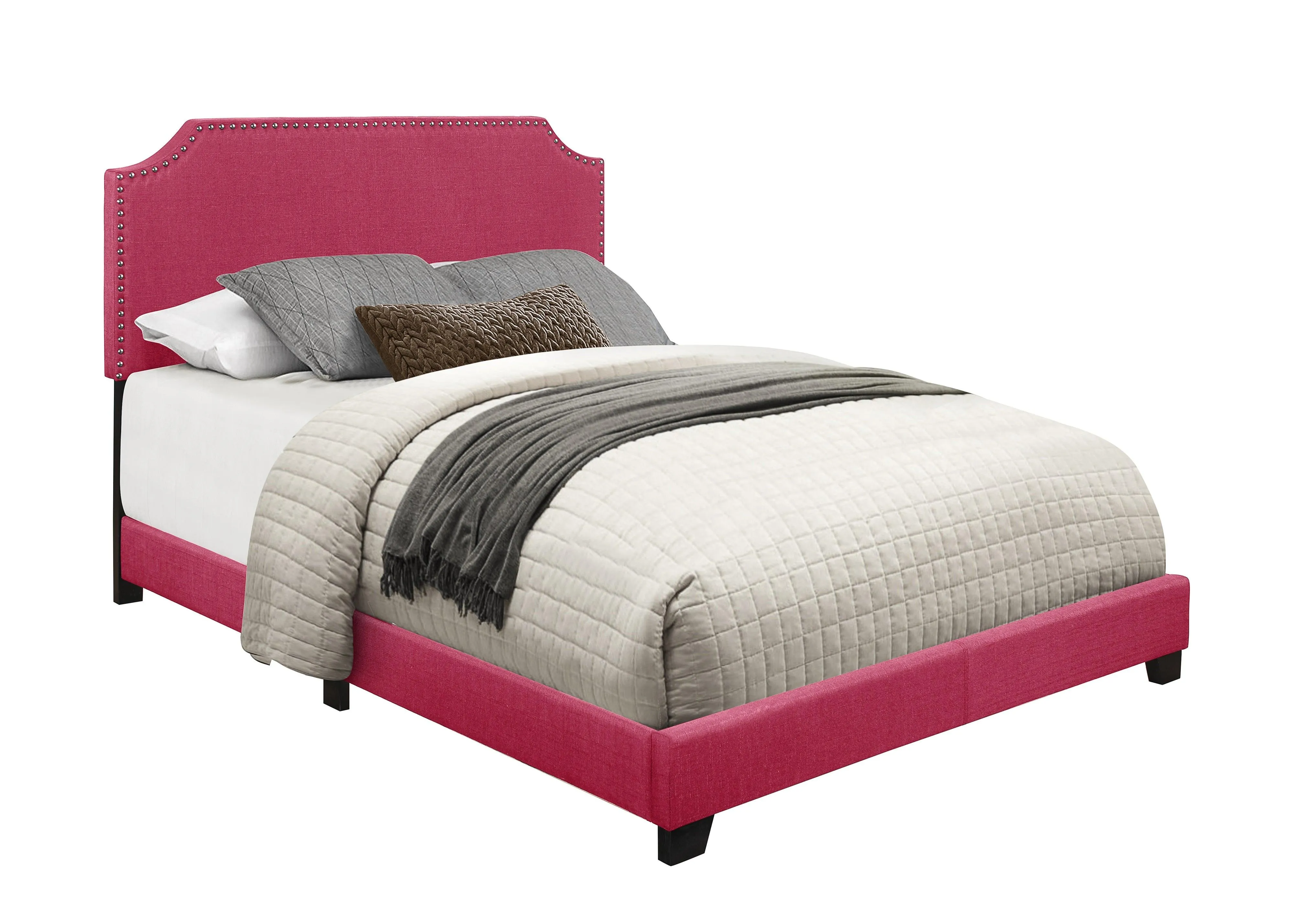 Miranda Pink Queen Upholstered Bed - Image 3