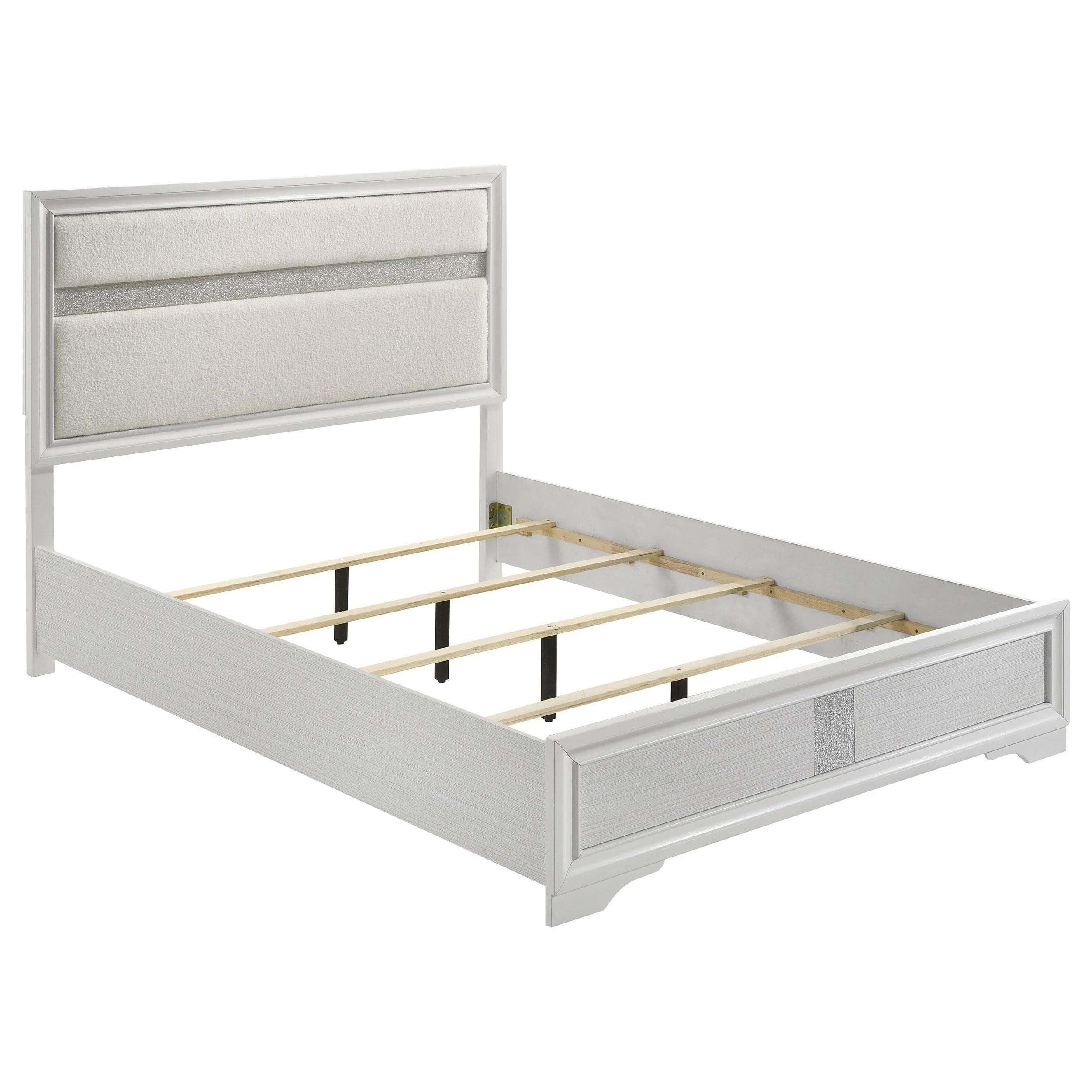 Miranda White 55-inch Upholstered Eastern King Panel Bed - Image 3