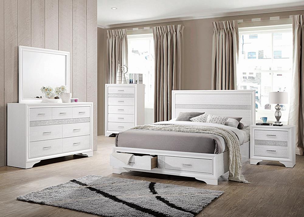 Miranda White Queen 2-Drawer Storage Bed - Image 3