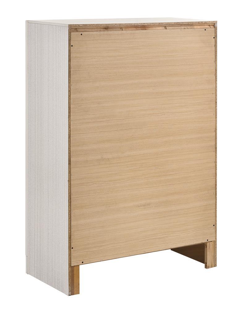 Miranda White/Rhinestone 5-Drawer Chest - Image 7