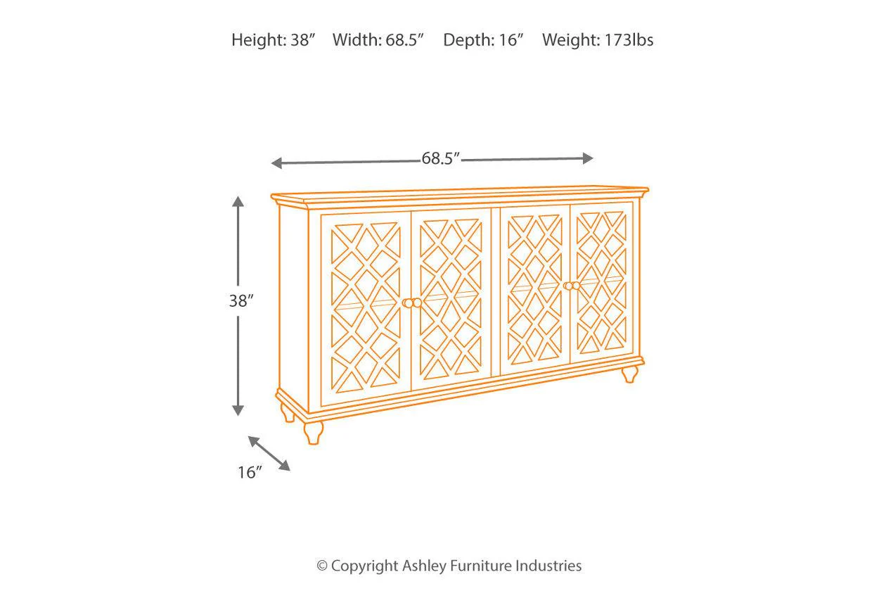 Mirimyn Antique Teal Accent Cabinet - Image 3