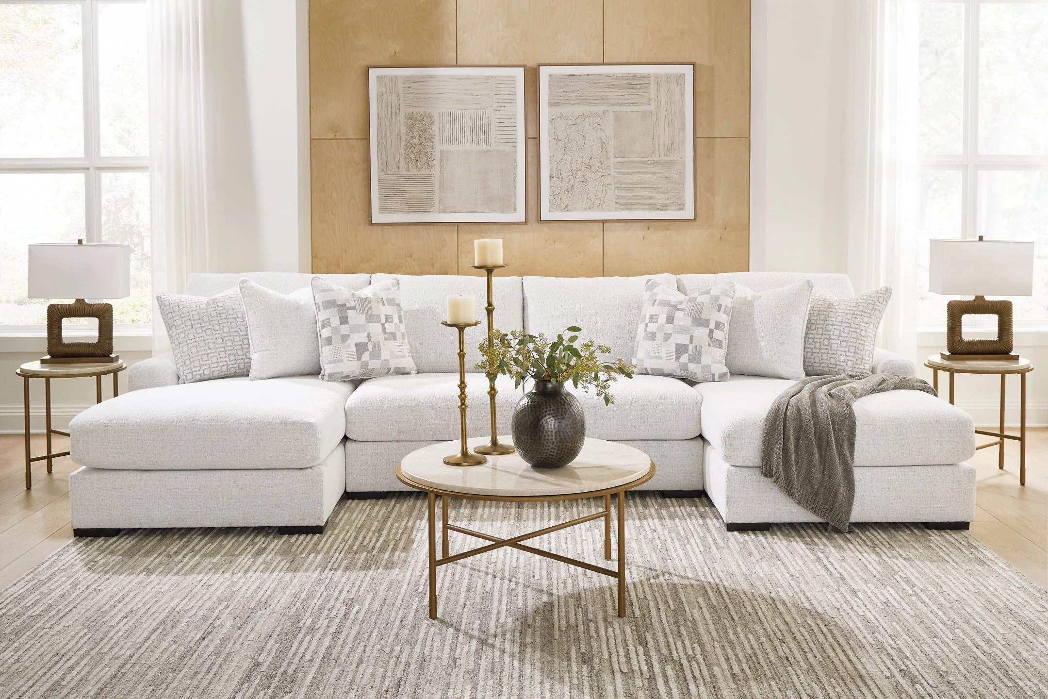 Misty-Lakes Chalk 4-Piece Double Chaise Sectional - Image 4