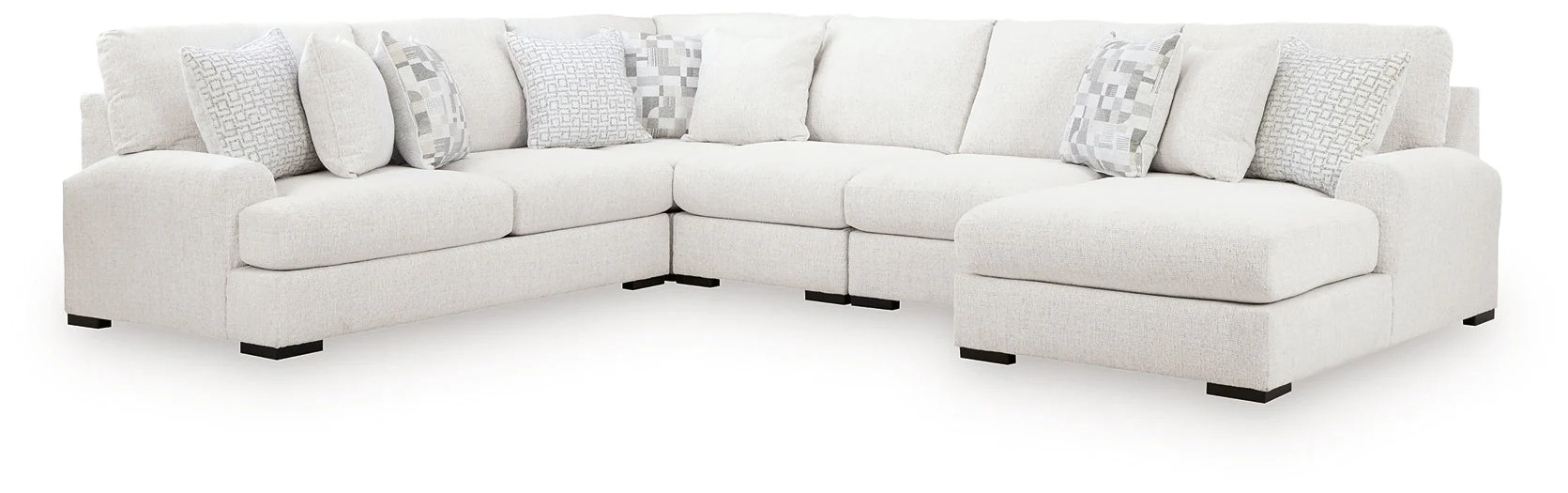 Misty-Lakes Chalk 5-Piece Sectional with RAF Chaise - Image 2