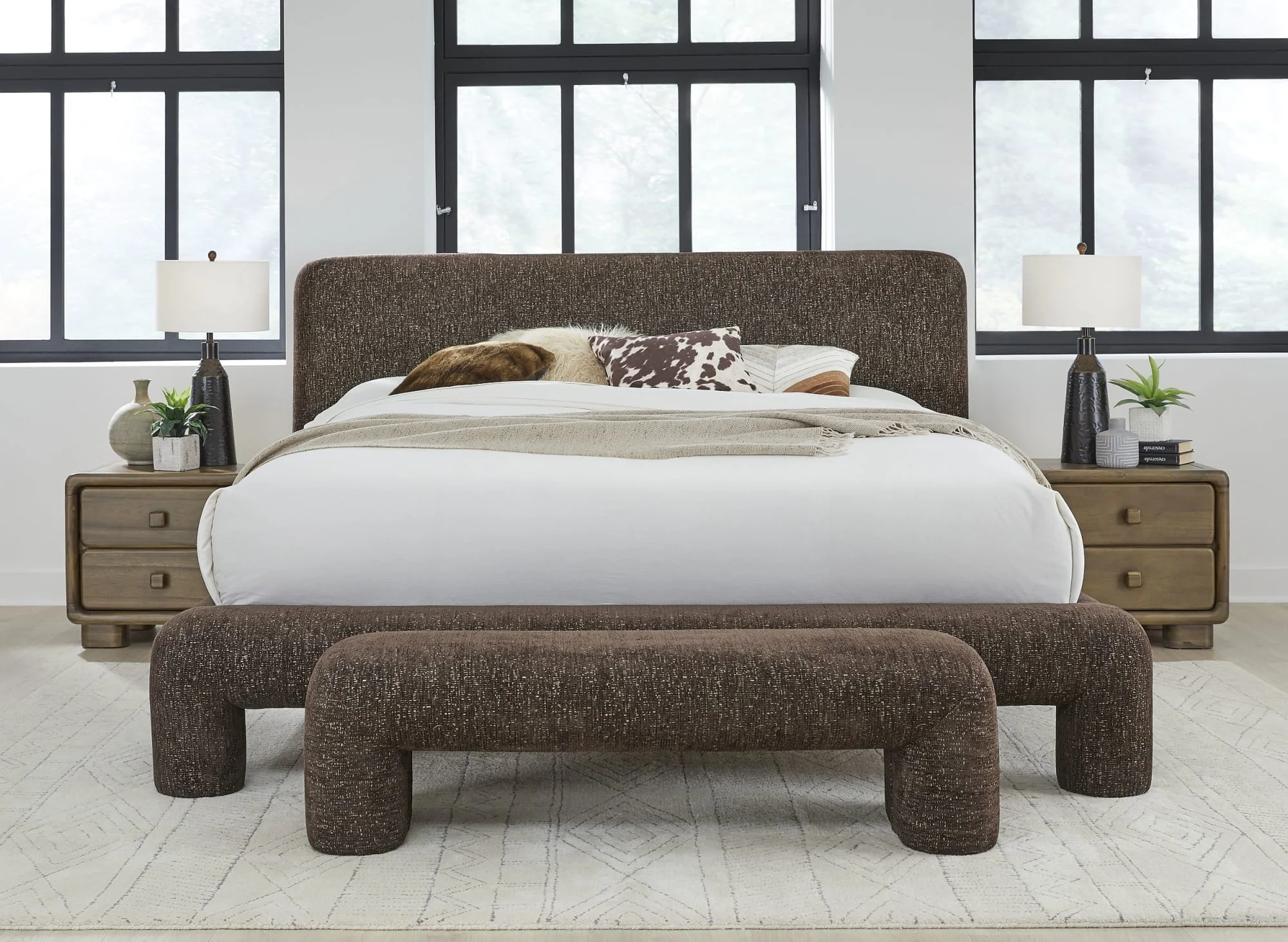 Mocoa Mongoose California King Fully Upholstered Platform Bed - Image 3