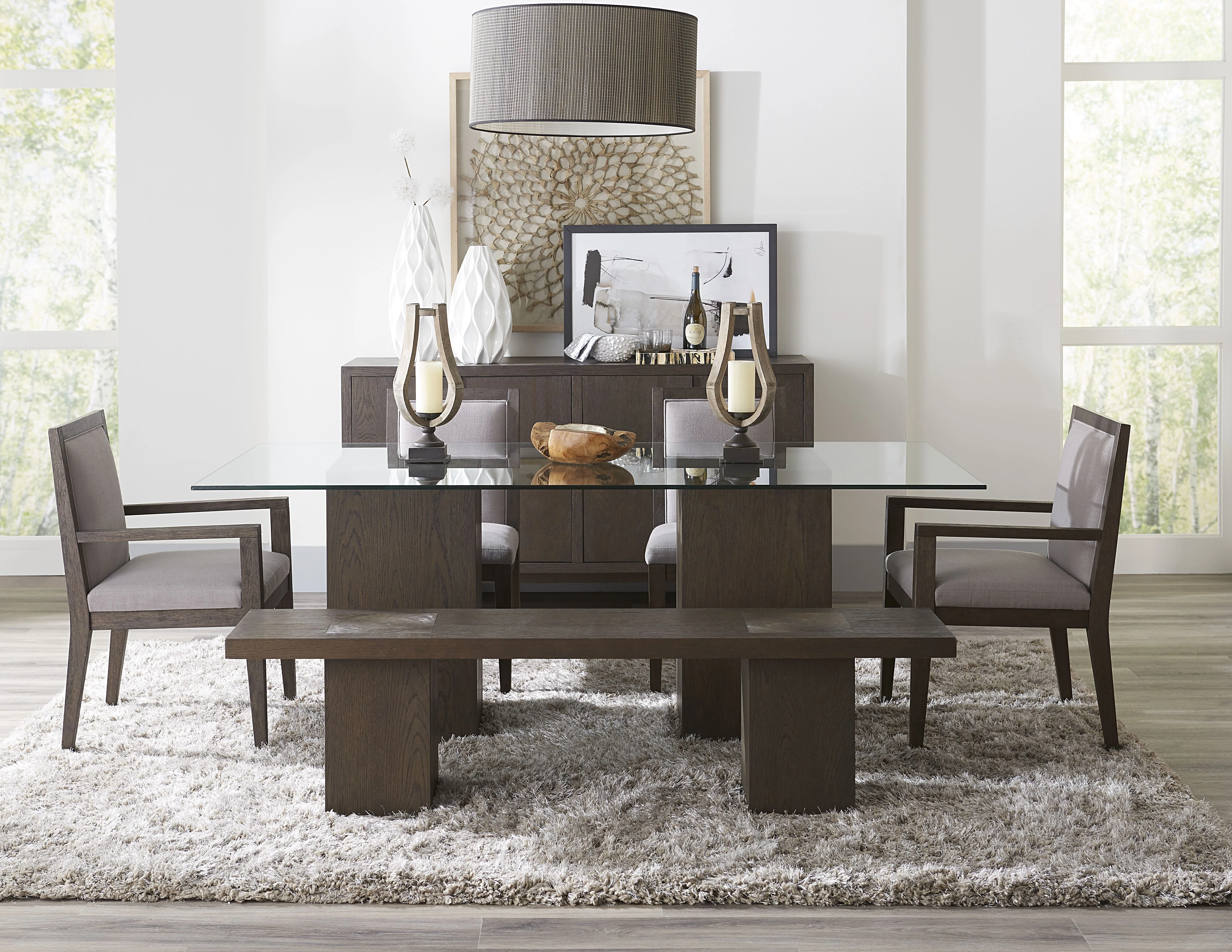 Modesto Wood Frame Upholstered Arm Chair in Koala Linen and French Roast (Set of 2) - Image 2