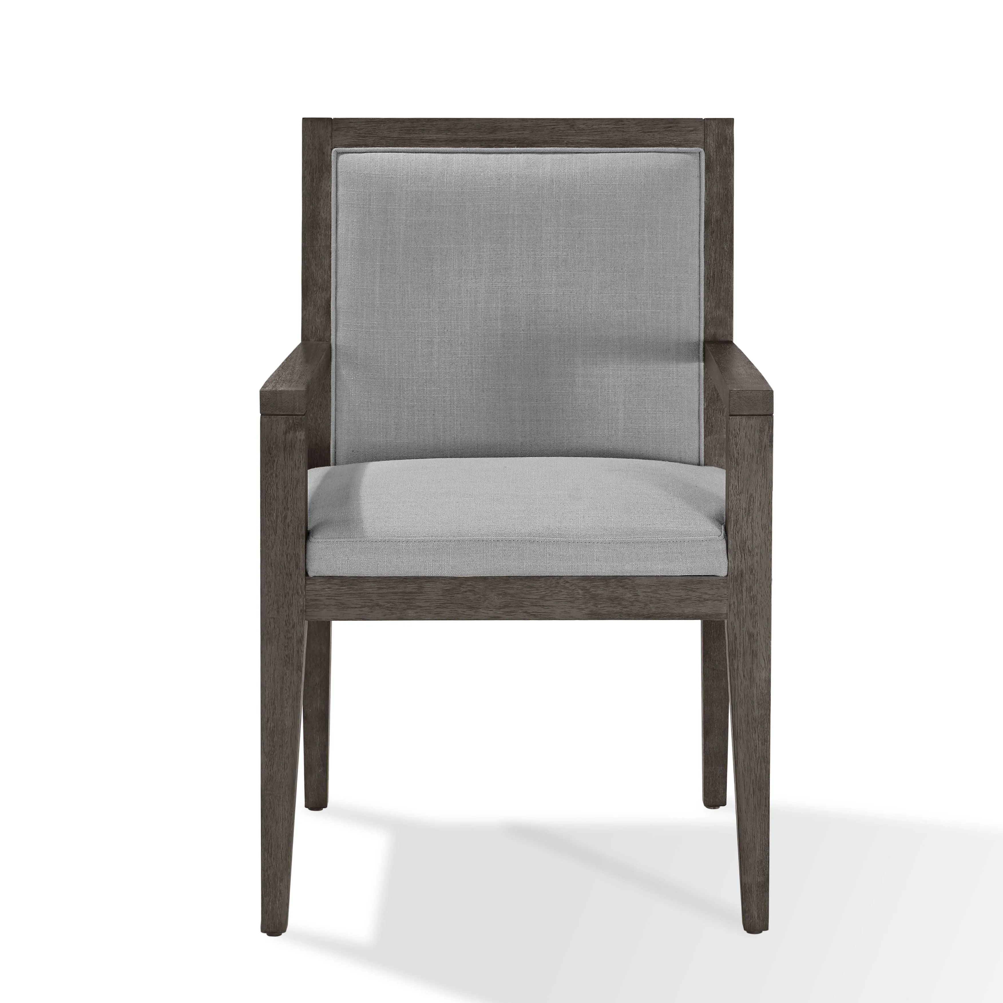 Modesto Wood Frame Upholstered Arm Chair in Koala Linen and French Roast (Set of 2) - Image 5