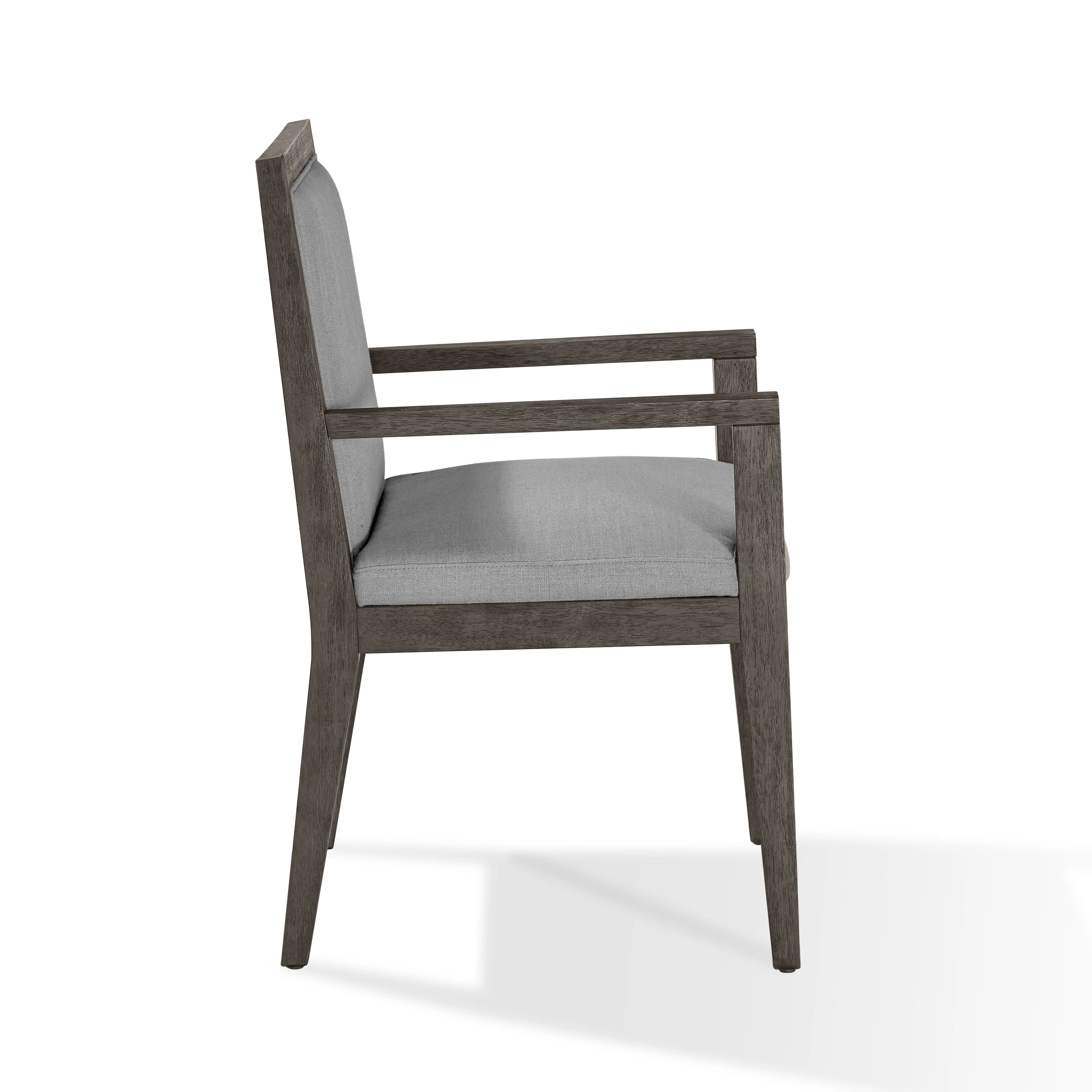 Modesto Wood Frame Upholstered Arm Chair in Koala Linen and French Roast (Set of 2) - Image 6