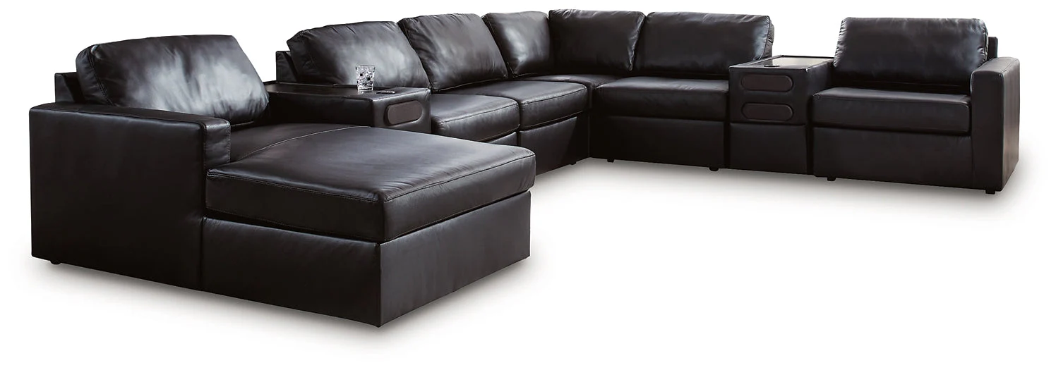 ModMax II Black 8-Piece Sectional with LAF Chaise and Audio Consoles - Image 2