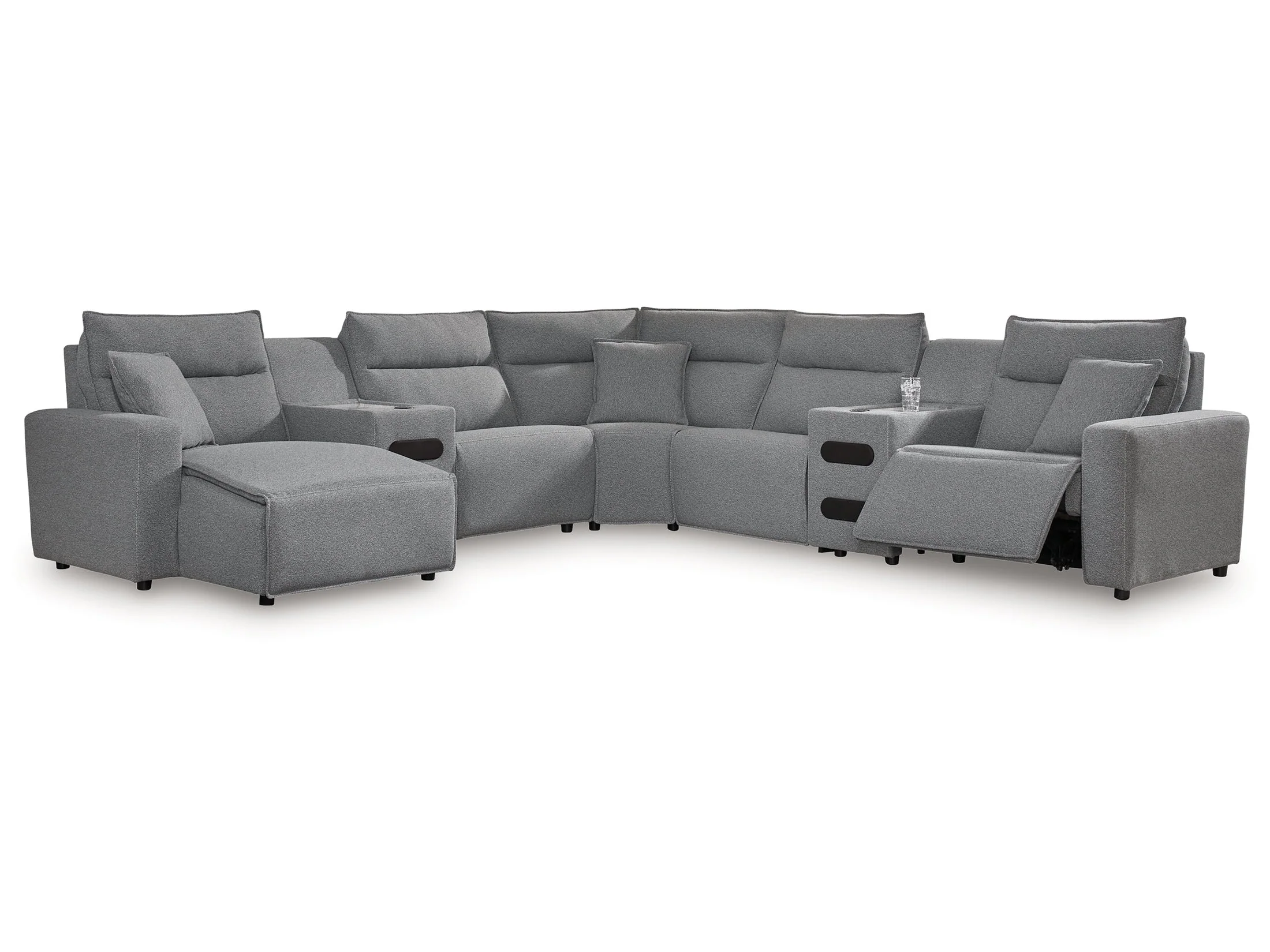 Modmax II Salt and Pepper 7-Piece Power Reclining Sectional with LAF Chaise - Image 3