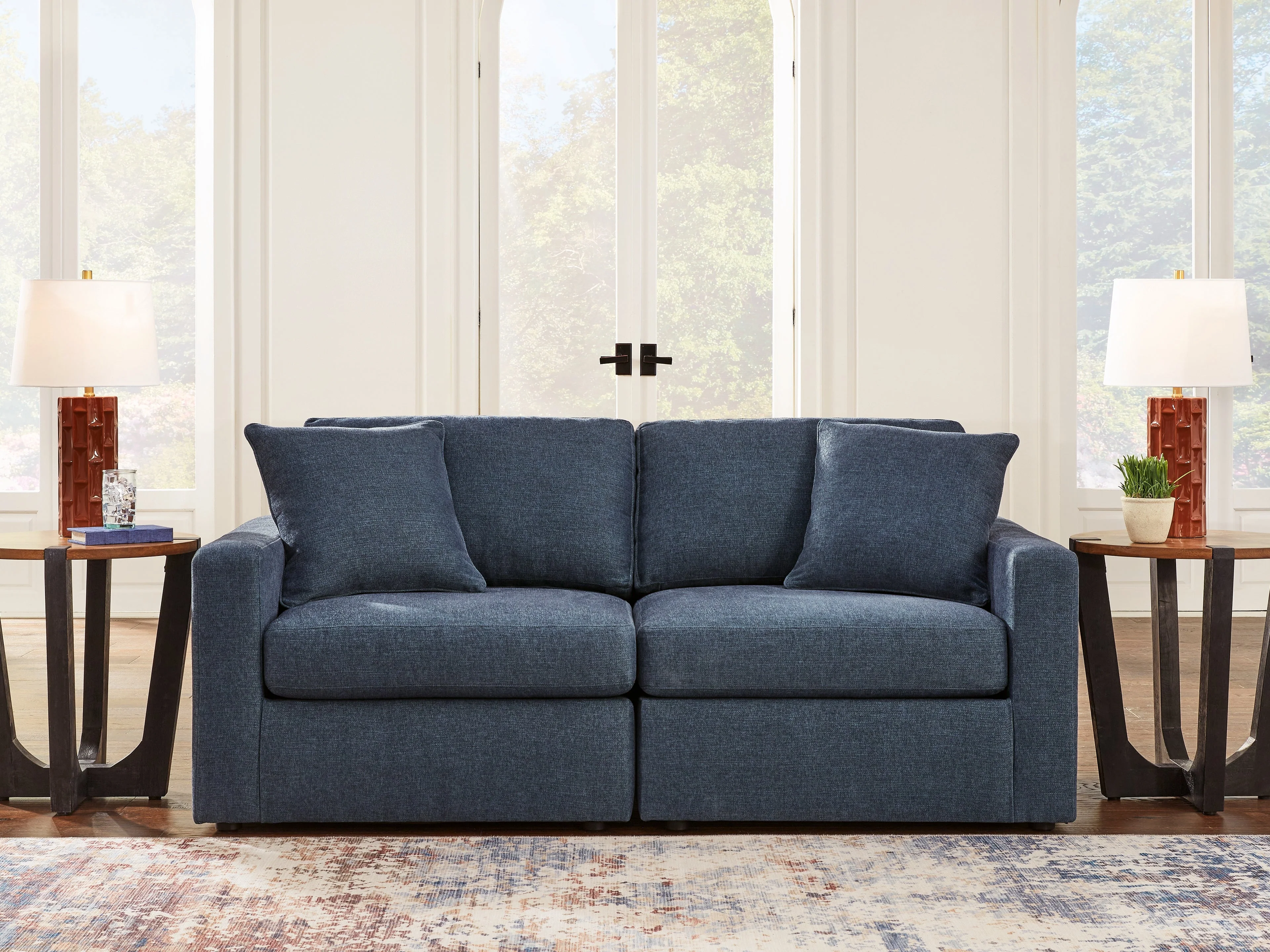 Modmax Ink 2-Piece Modular Next-Gen Nuvella™ Performance Fabric Loveseat