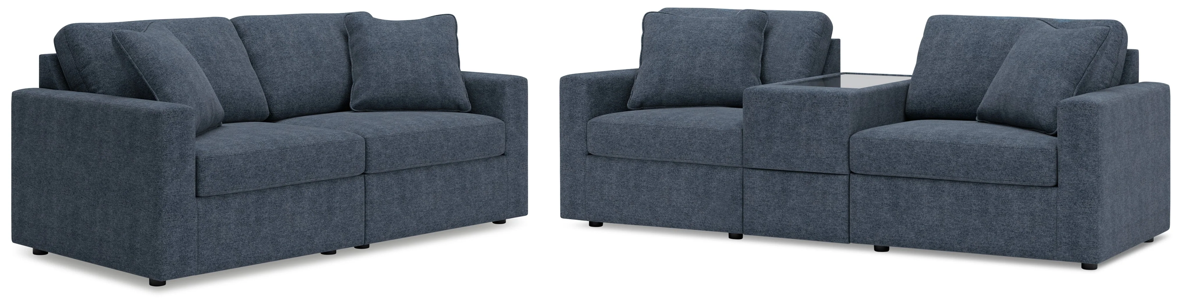Modmax Ink Sofa and Loveseat with Storage Console