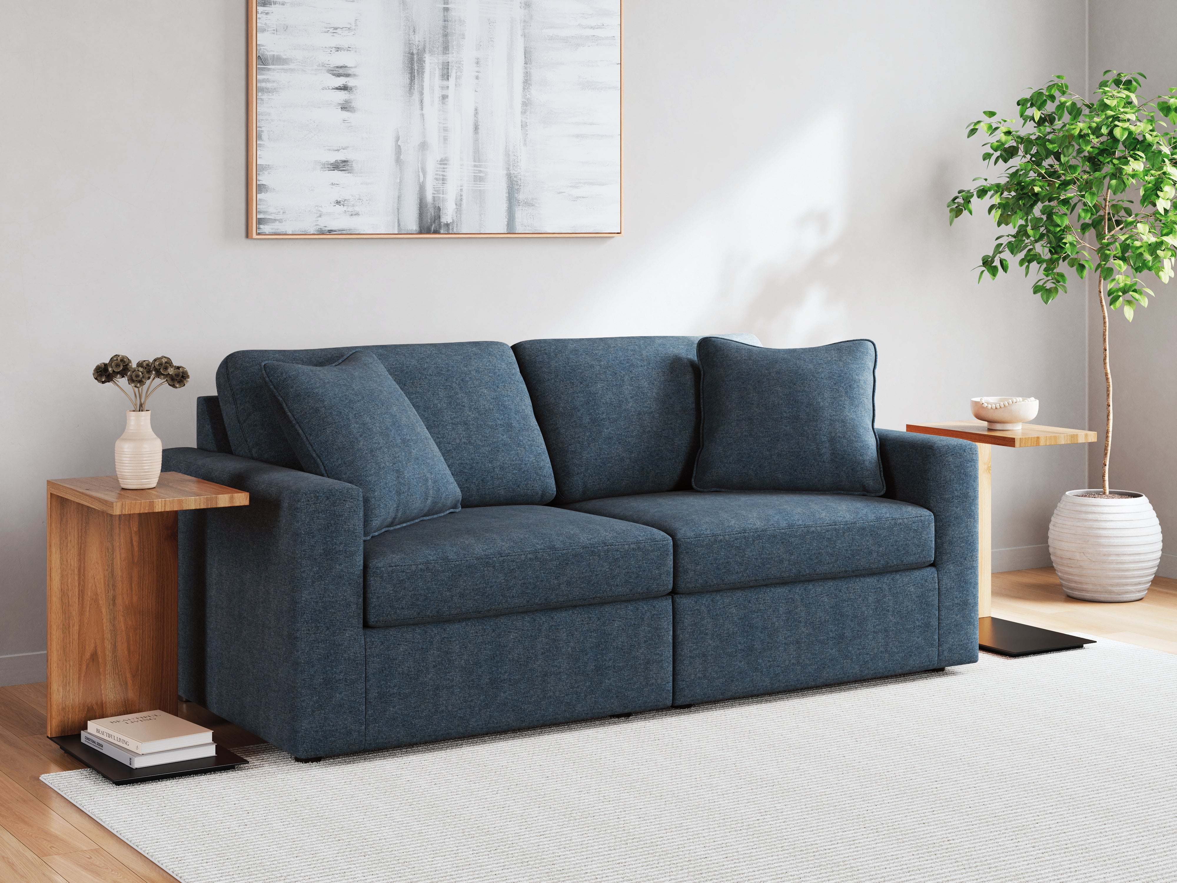Modmax Ink Sofa and Loveseat with Storage Console - Image 6
