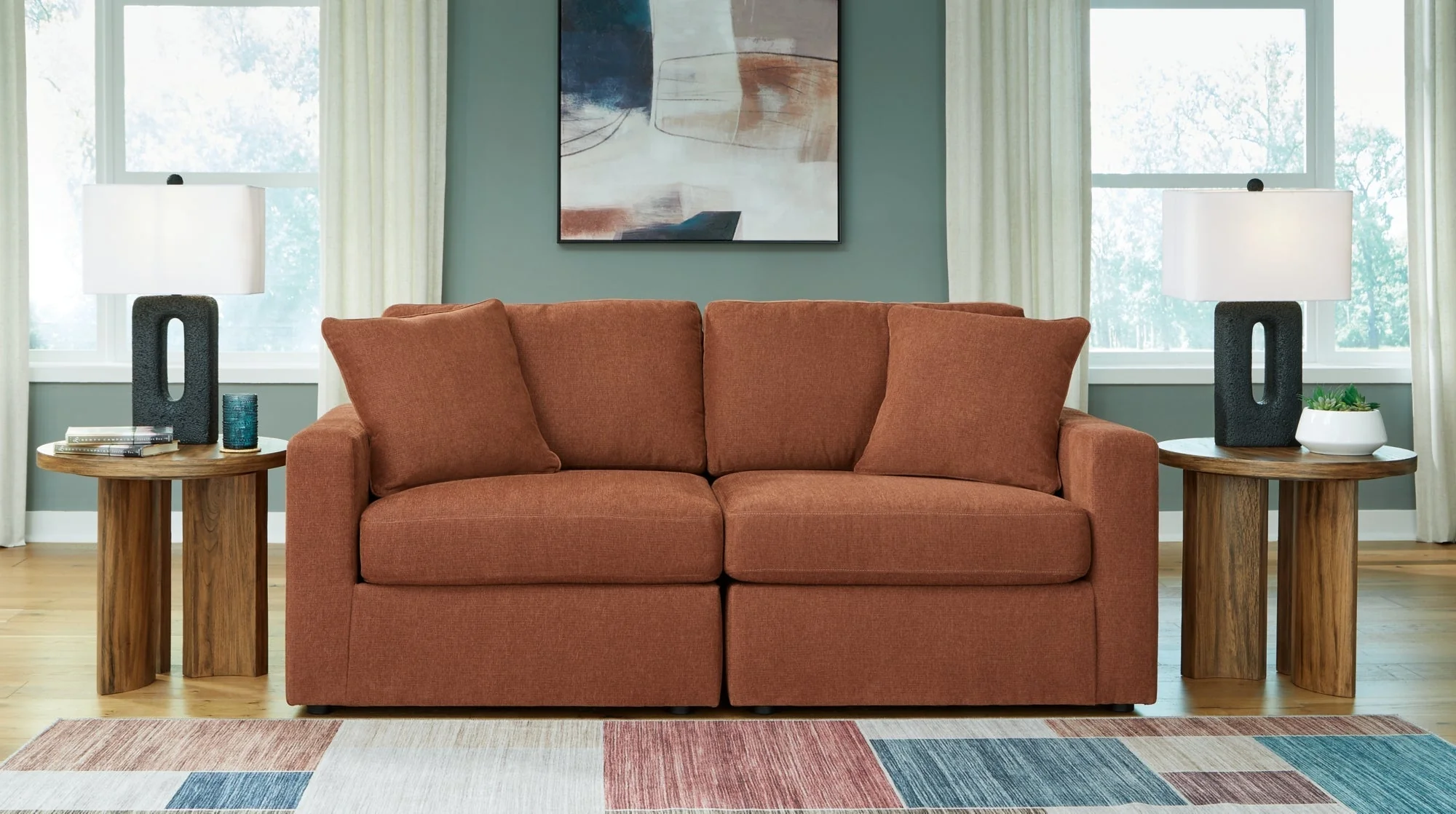 Modmax Spice Sofa and Loveseat with with Storage Console - Image 10