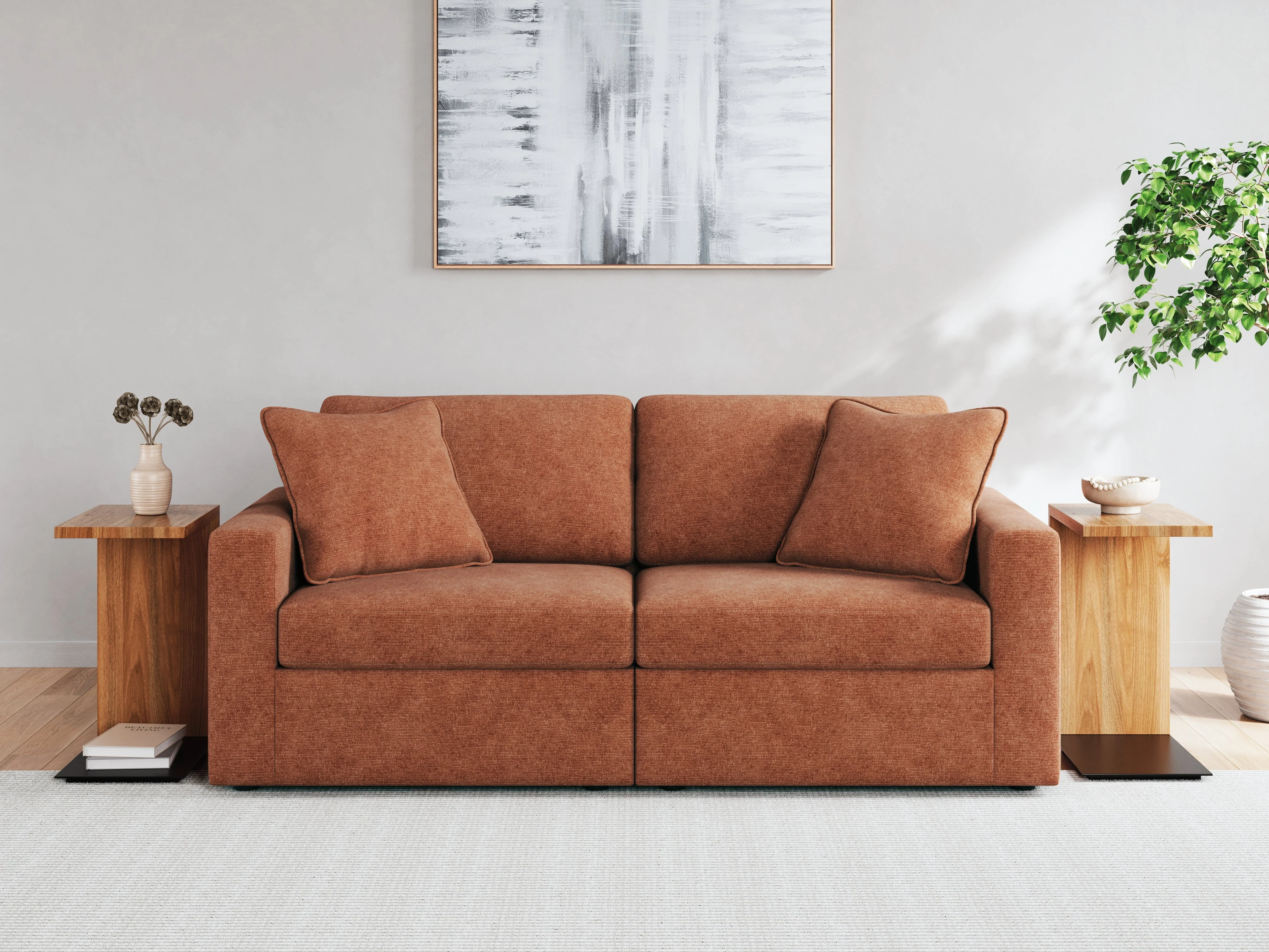 Modmax Spice Sofa and Loveseat with with Storage Console - Image 8