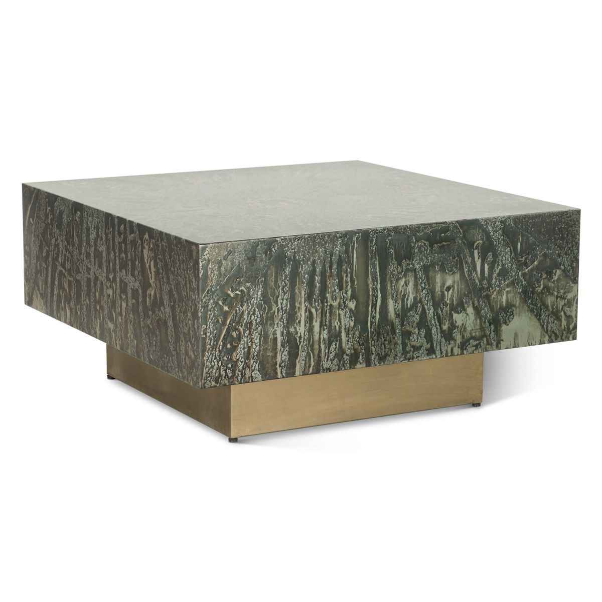 Mojave 35" Coffee Table in Desert Patina with Brass Base - Image 2