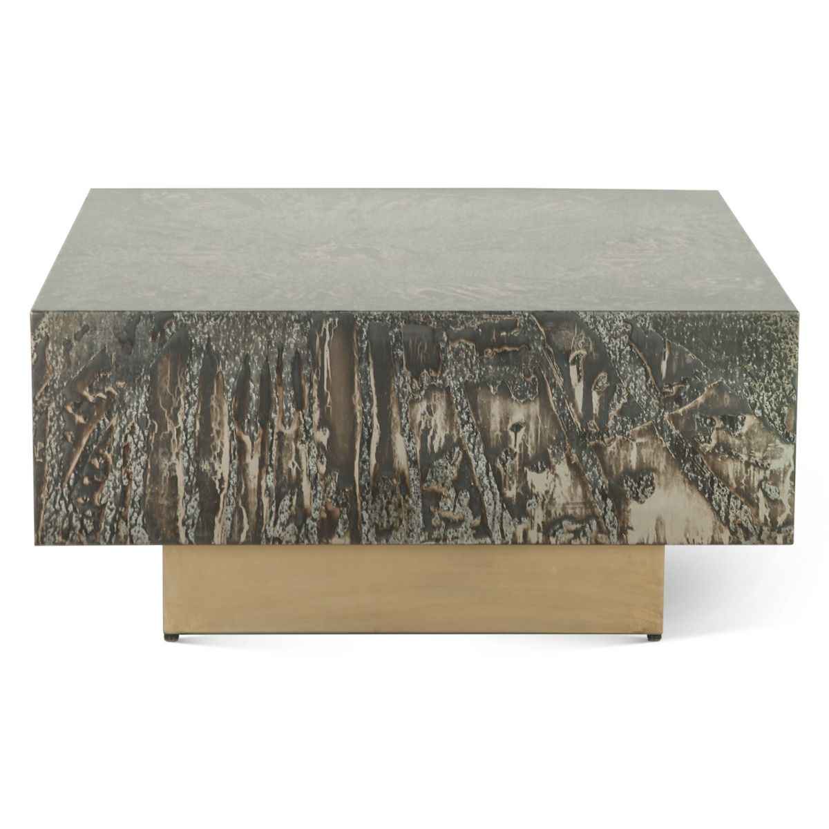 Mojave 35" Coffee Table in Desert Patina with Brass Base - Image 4