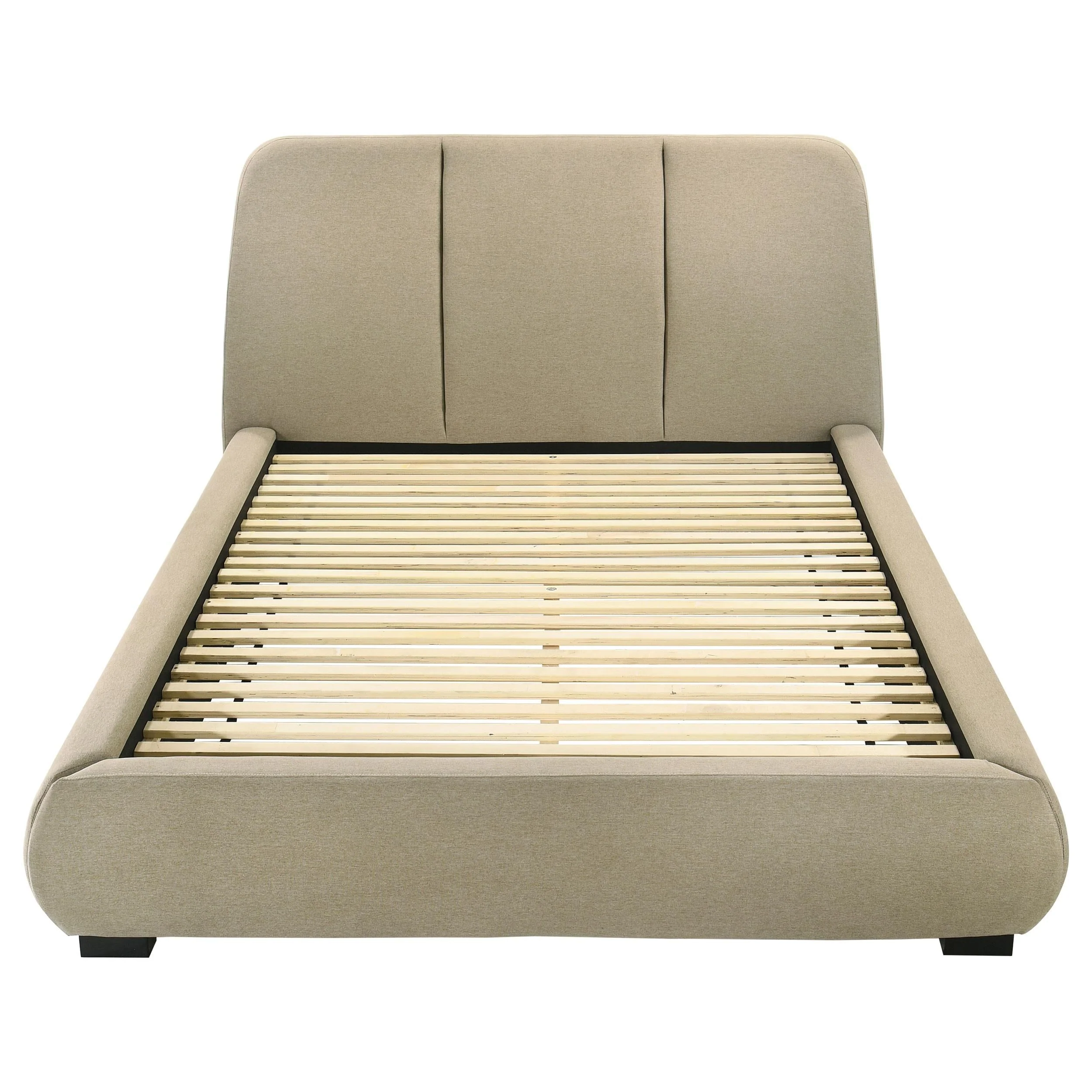 Mokena Brown Upholstered California King Platform Bed - Image 4