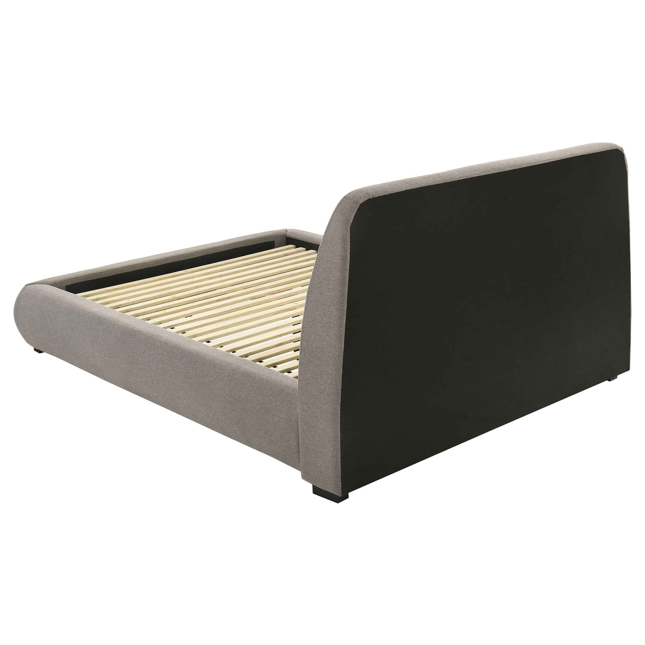 Mokena Taupe 46-inch Upholstered Queen Platform Bed - Image 5