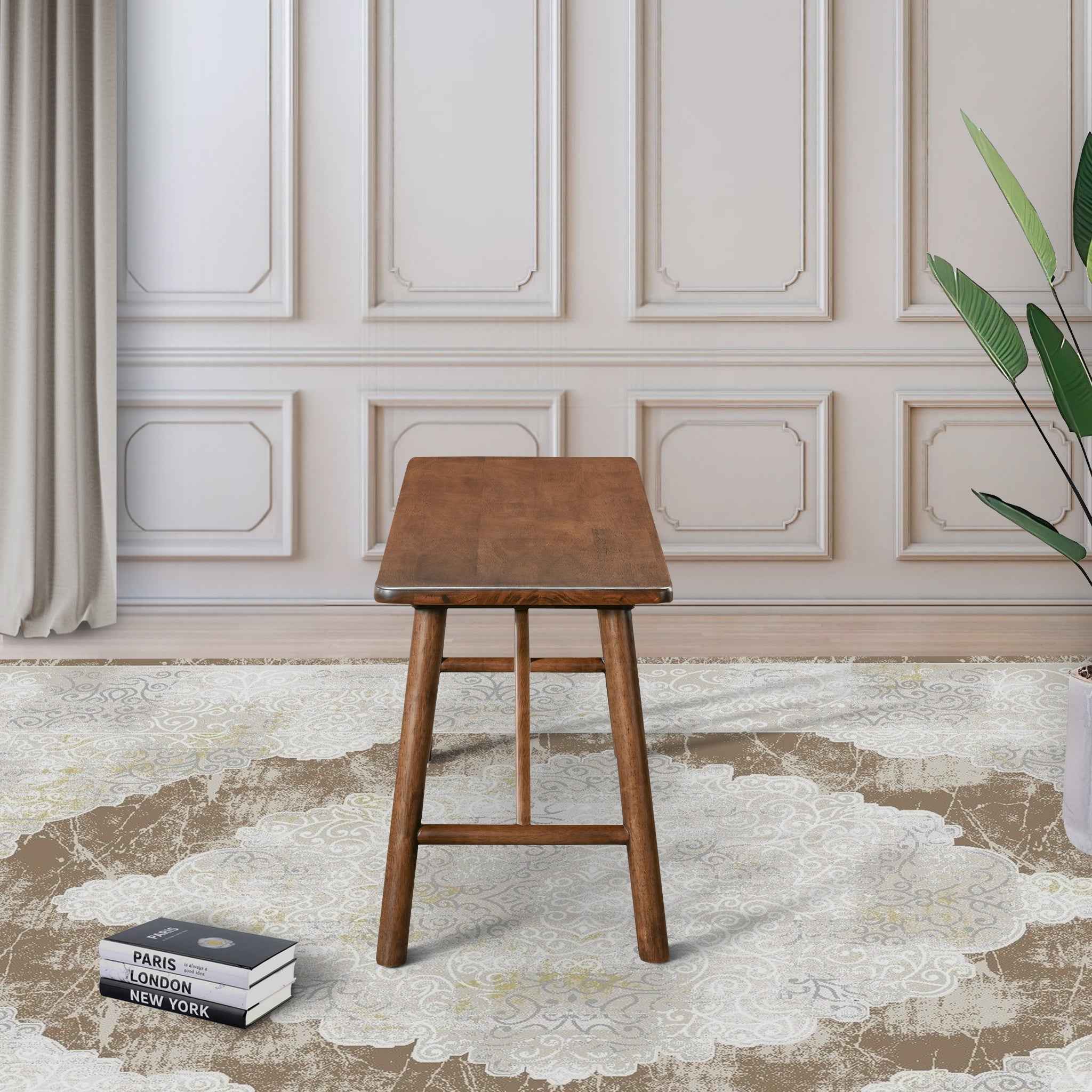 Molly Walnut Solid Wood Bench - Image 3