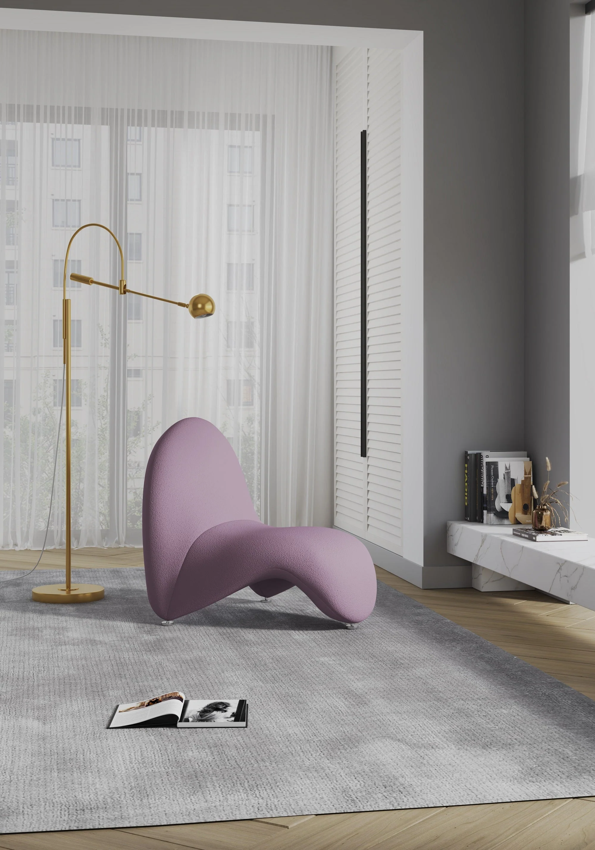 MoMa Multi Colored Accent Chair in Purple, Teal and Yellow (set of 3) - Image 2