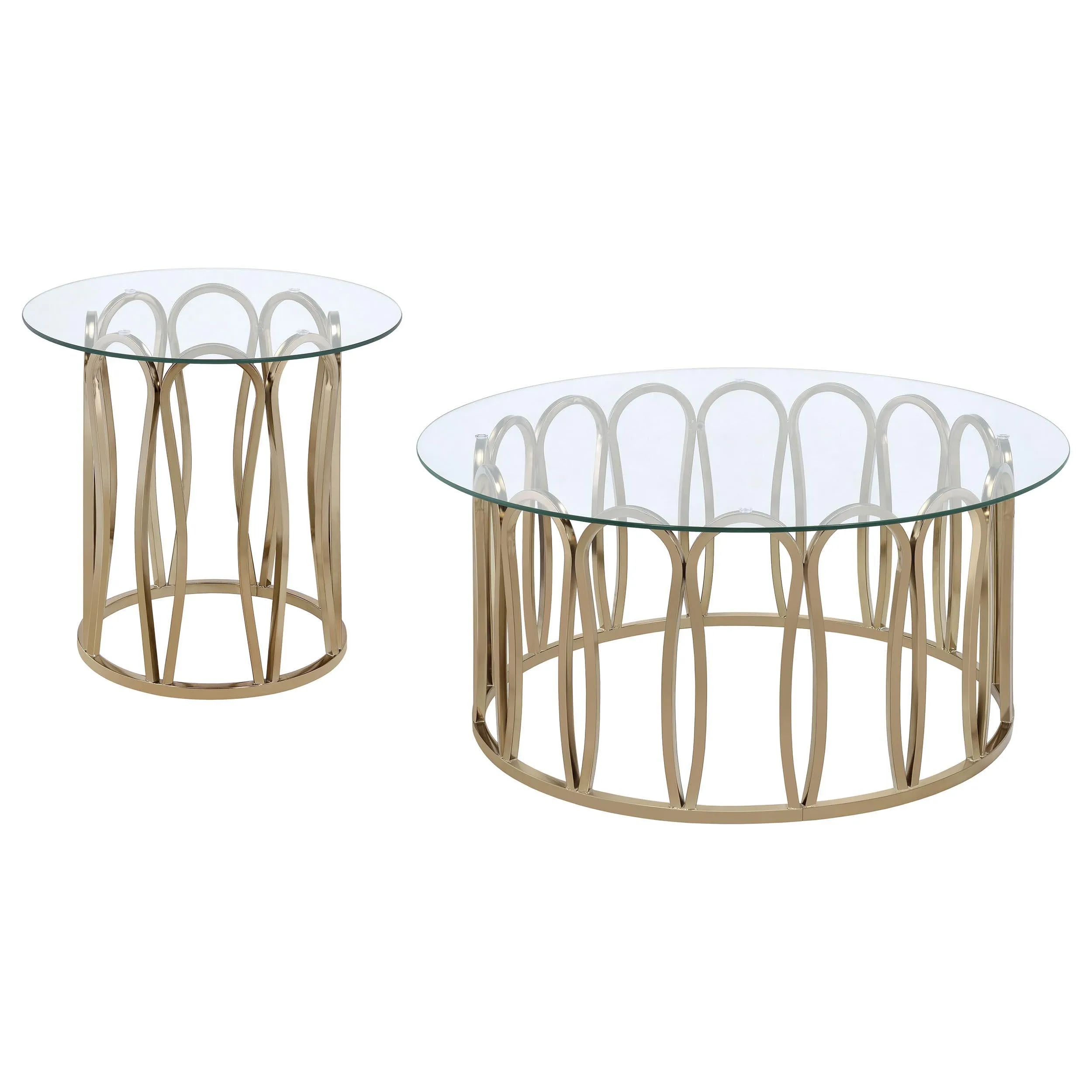 Monett Chocolate Chrome 2-Piece Coffee and End Table Set - Image 2