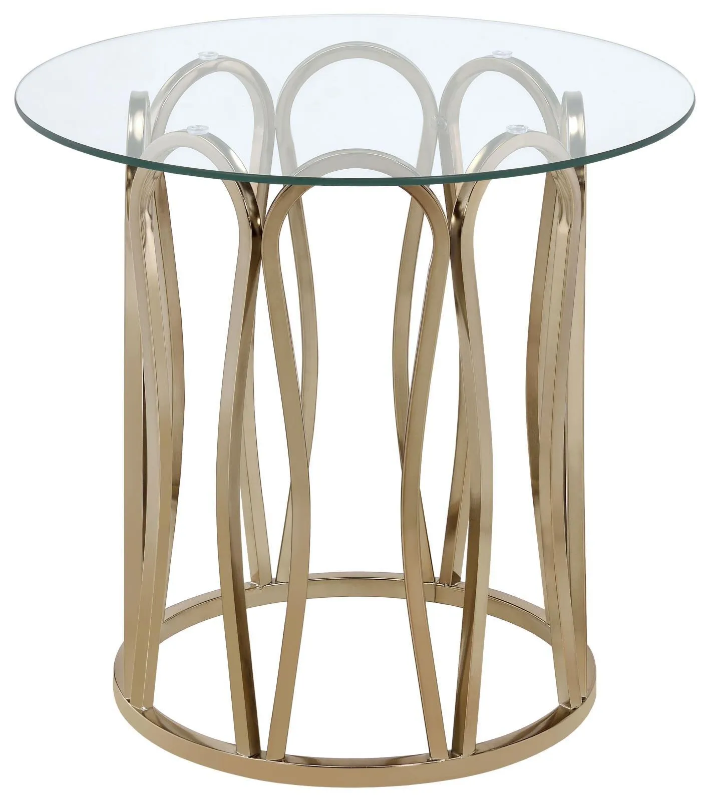 Monett Chrome/Clear Round End Table Chocolate - Image 2