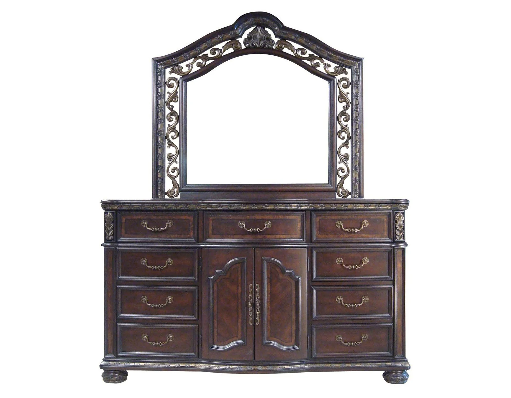 Monte Carlo Cocoa Brown Dresser with Mirror - Image 2