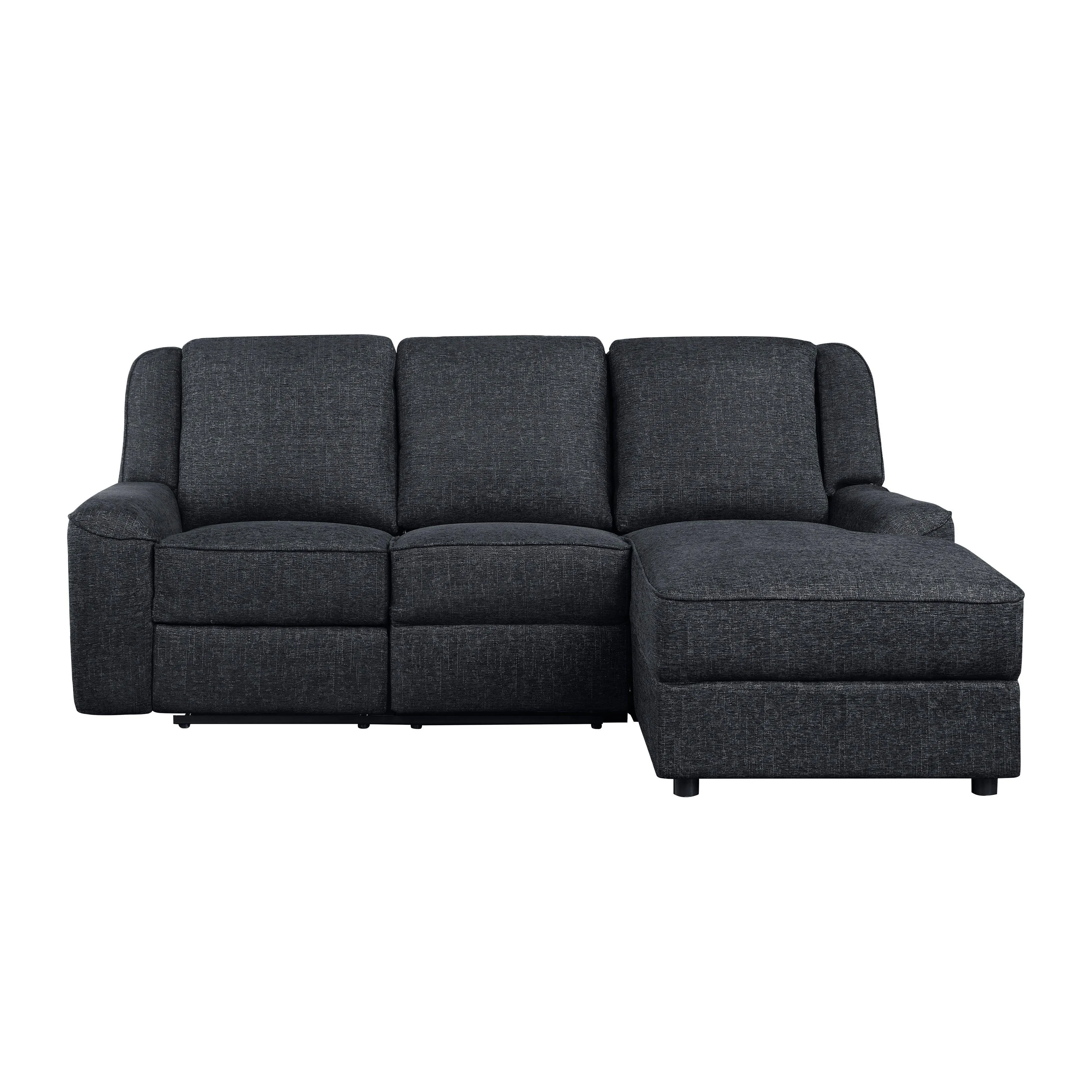 Monterey Black 2-Piece Reclining Sectional with Right Chaise - Image 5