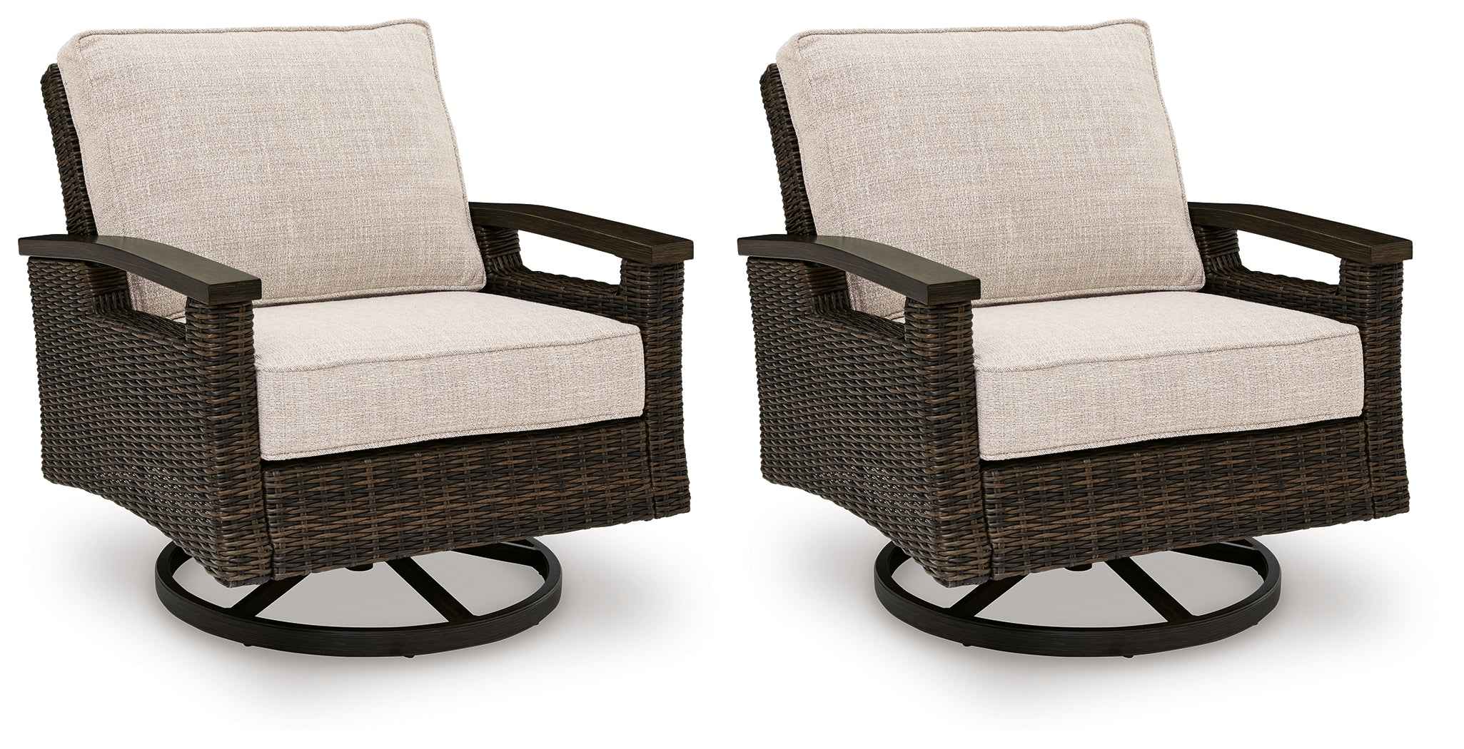 Monterey Point Dark Brown Outdoor Swivel Lounge Chair (Set of 2) - Image 2