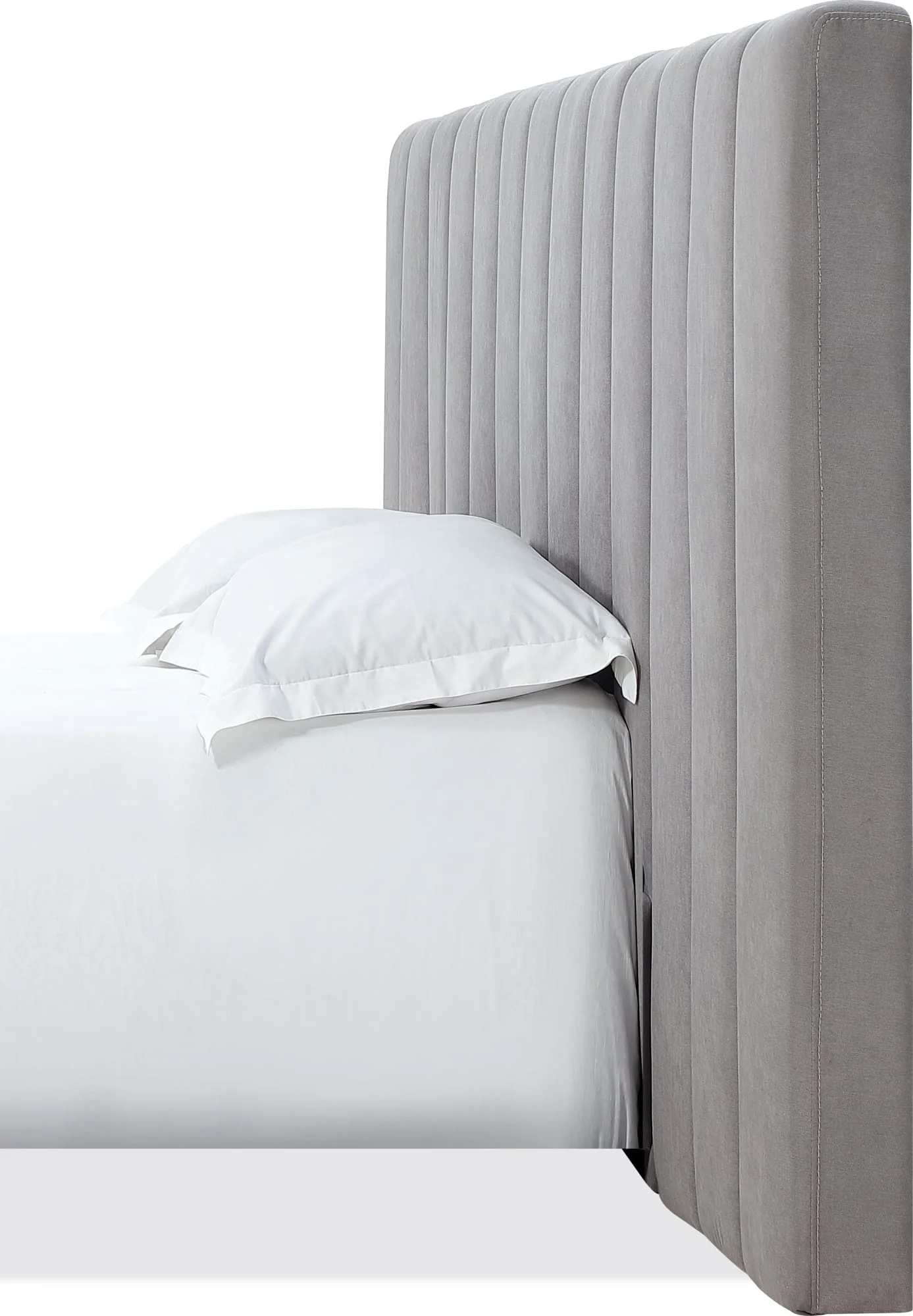 Monty Gray California King Channeled Wall Bed Headboard Only - Image 3