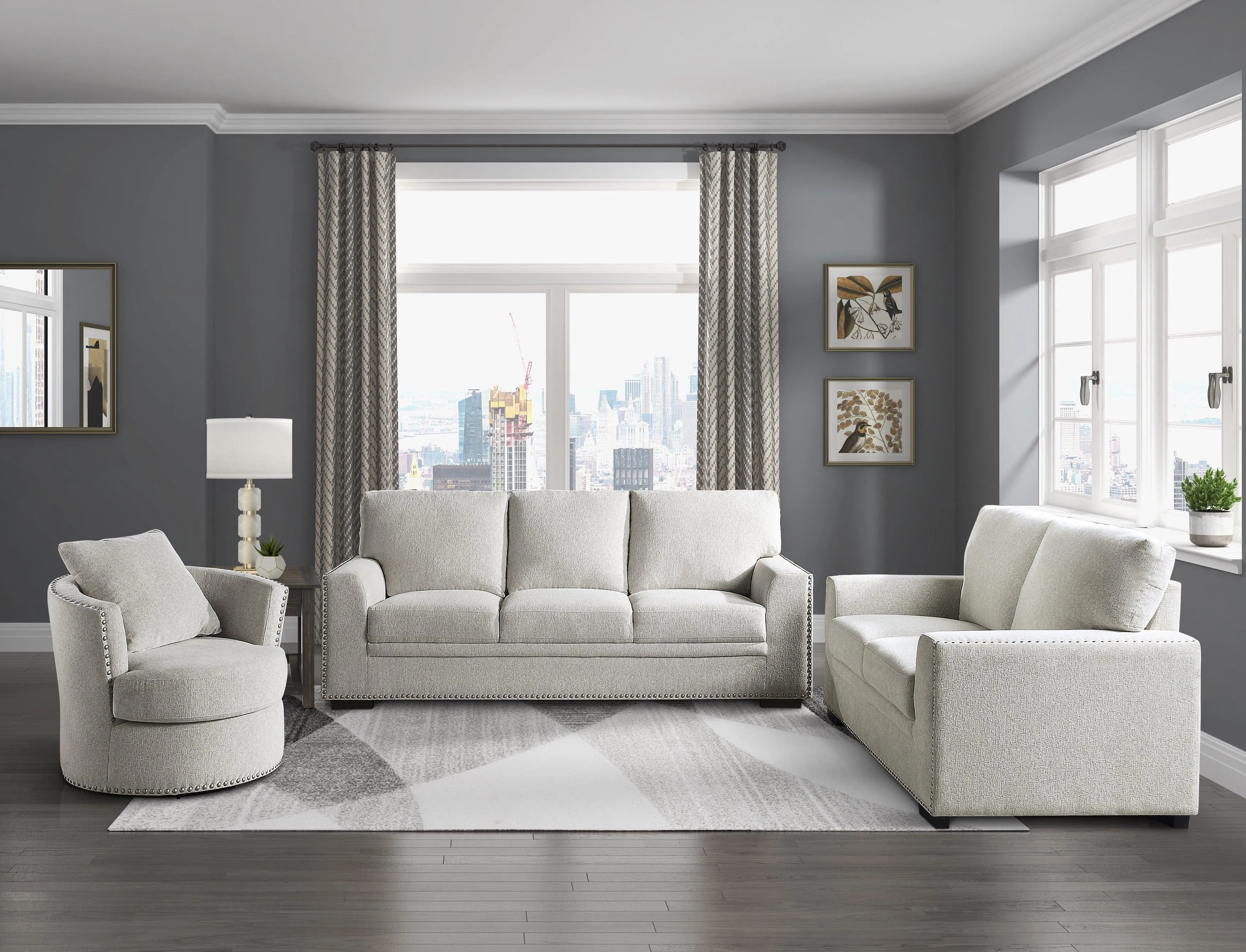 Morelia Beige Swivel Chair - Image 2