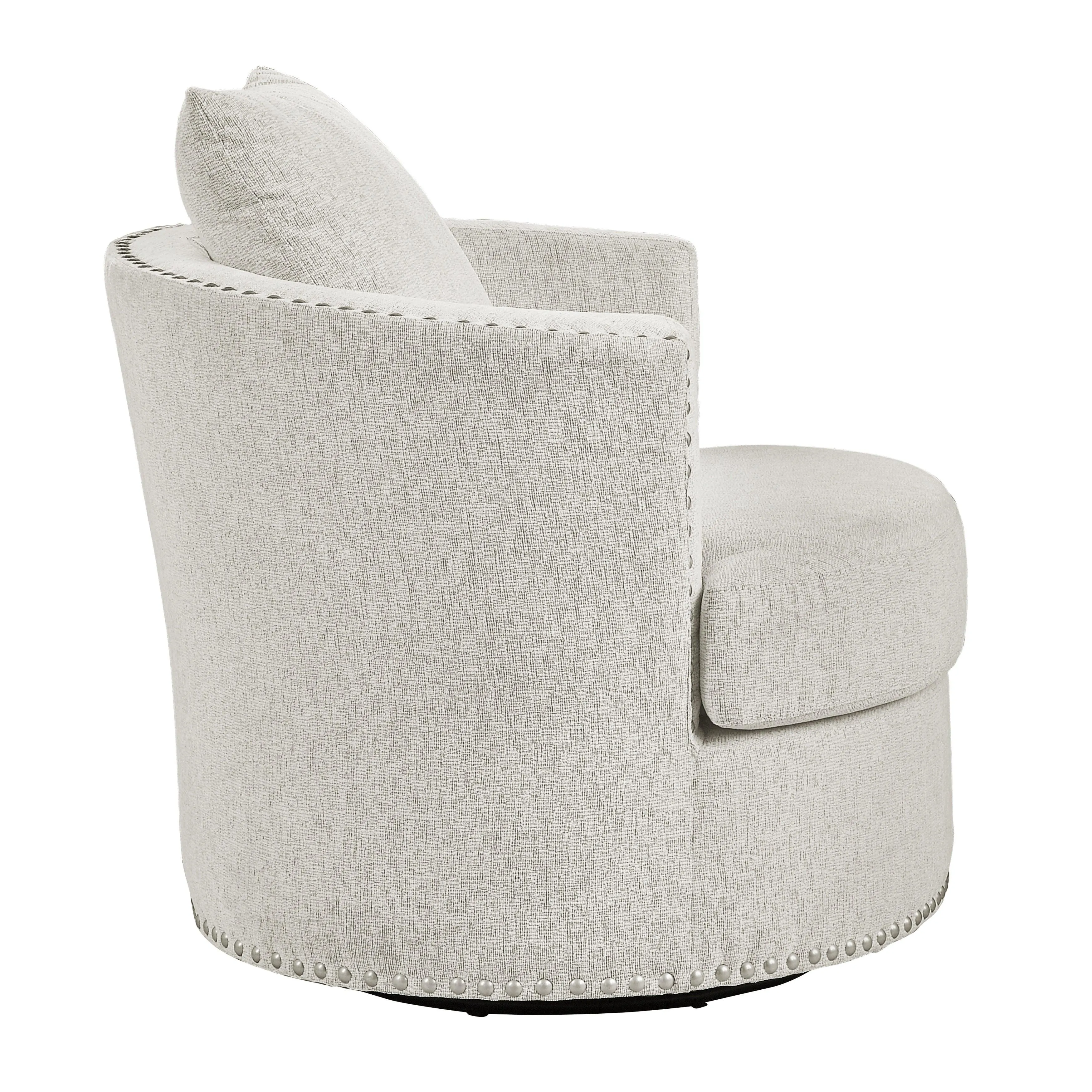 Morelia Beige Swivel Chair - Image 3