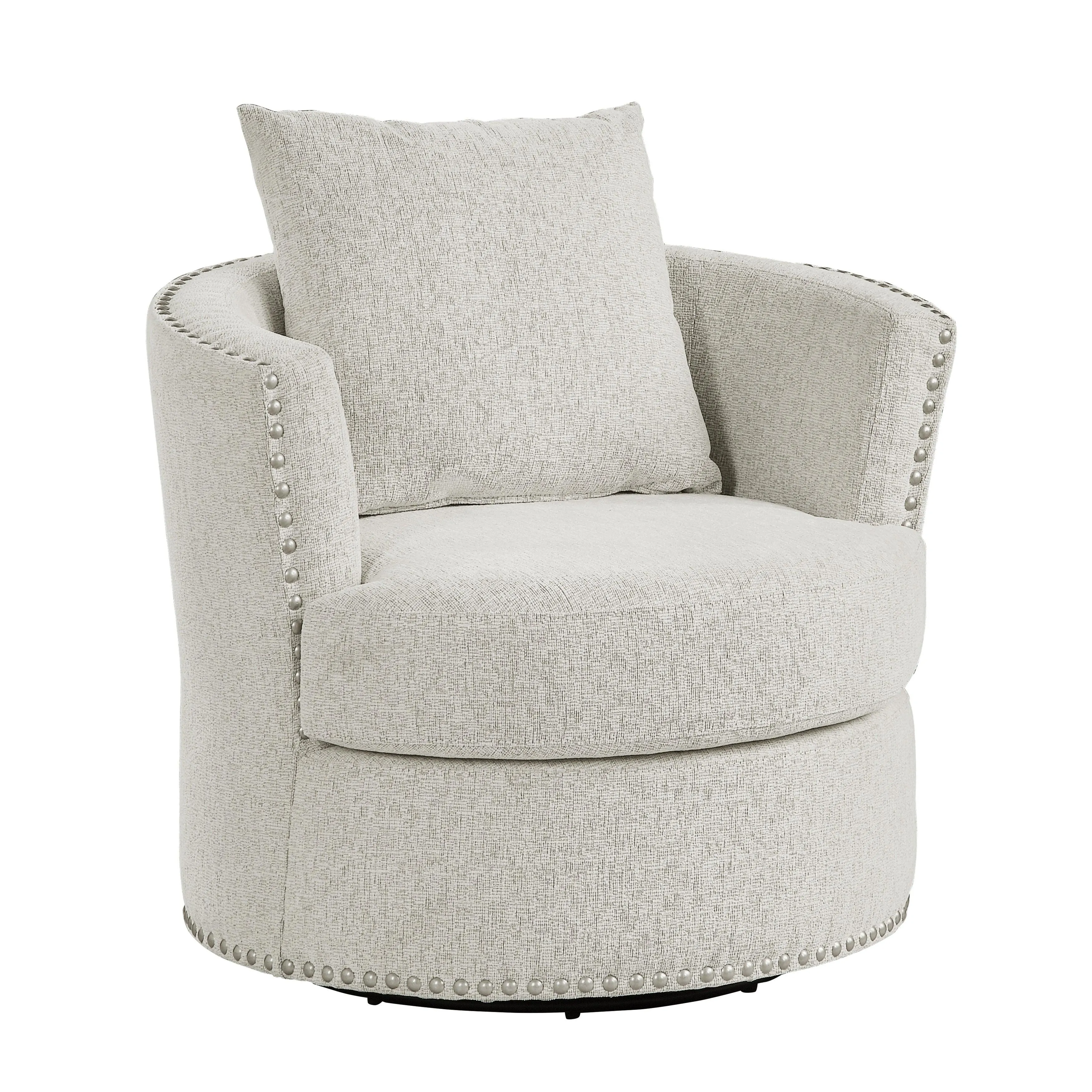 Morelia Beige Swivel Chair - Image 6
