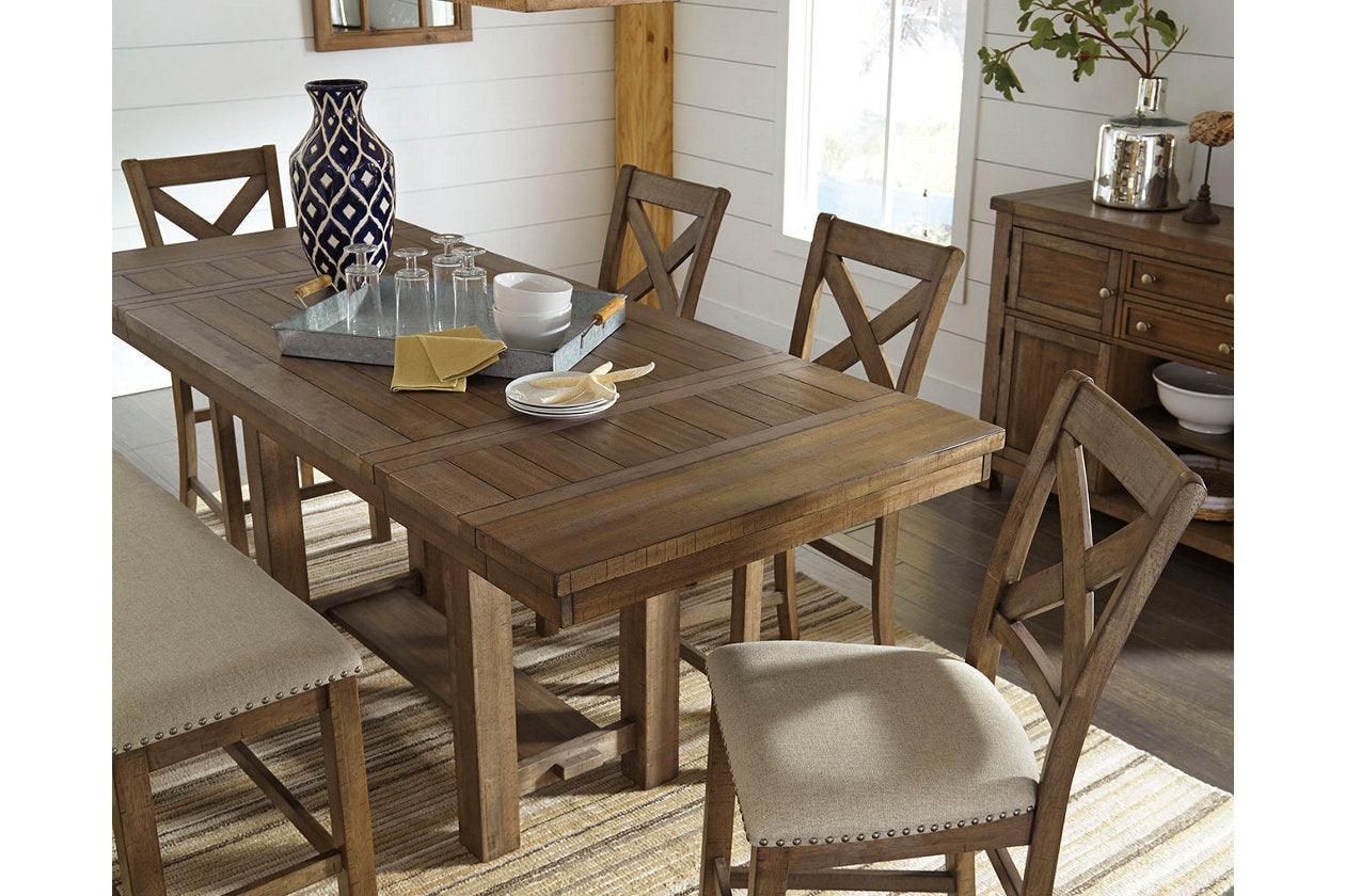 Moriville Grayish Brown Counter Height Dining Extension Table - Image 4