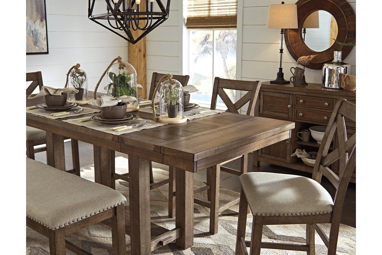 Moriville Grayish Brown Counter Height Dining Extension Table - Image 7
