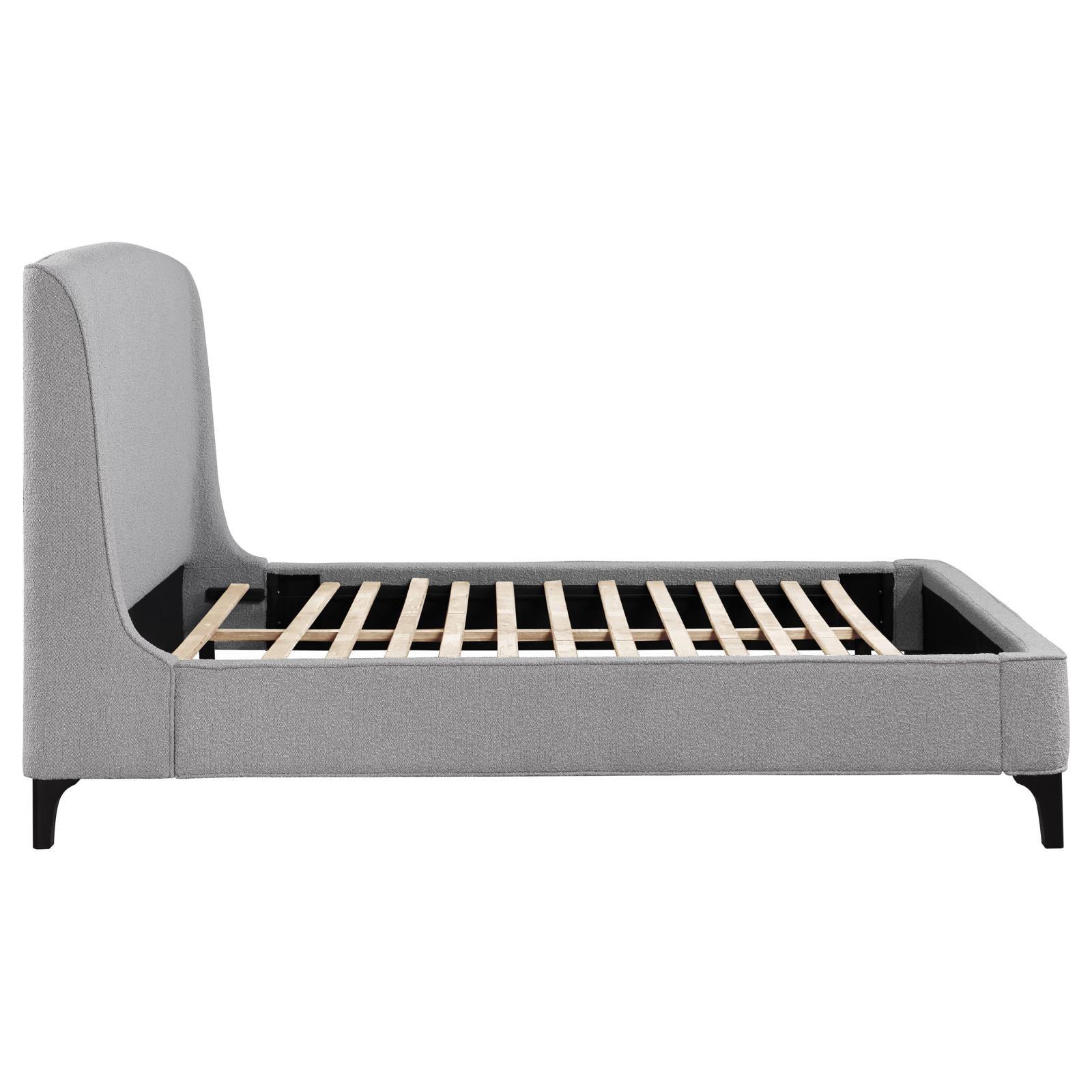 Mosby Light Gray Upholstered Curved Headboard Eastern King Platform Bed - Image 10
