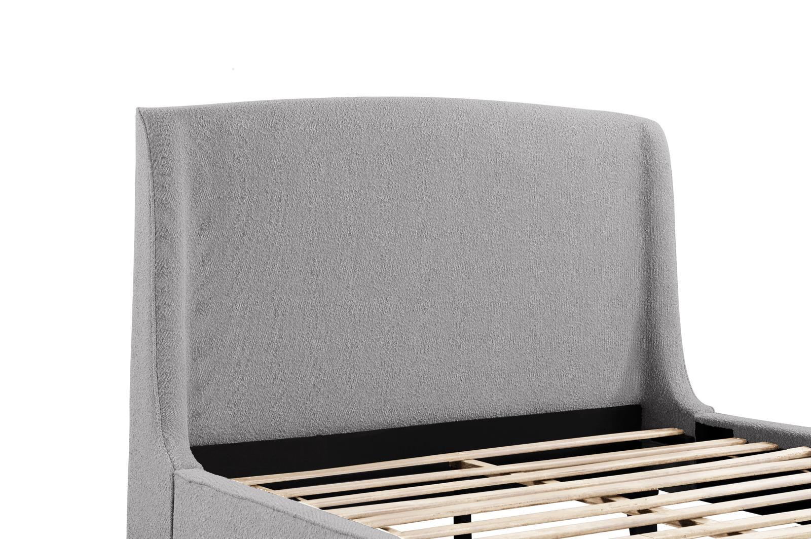 Mosby Light Gray Upholstered Curved Headboard Eastern King Platform Bed - Image 11