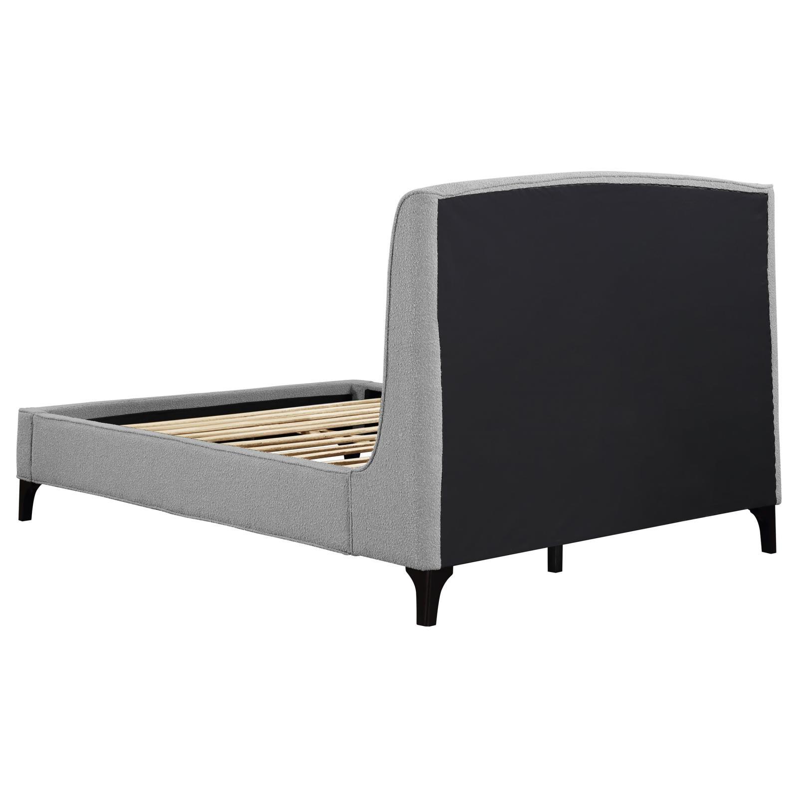 Mosby Light Gray Upholstered Curved Headboard Eastern King Platform Bed - Image 7
