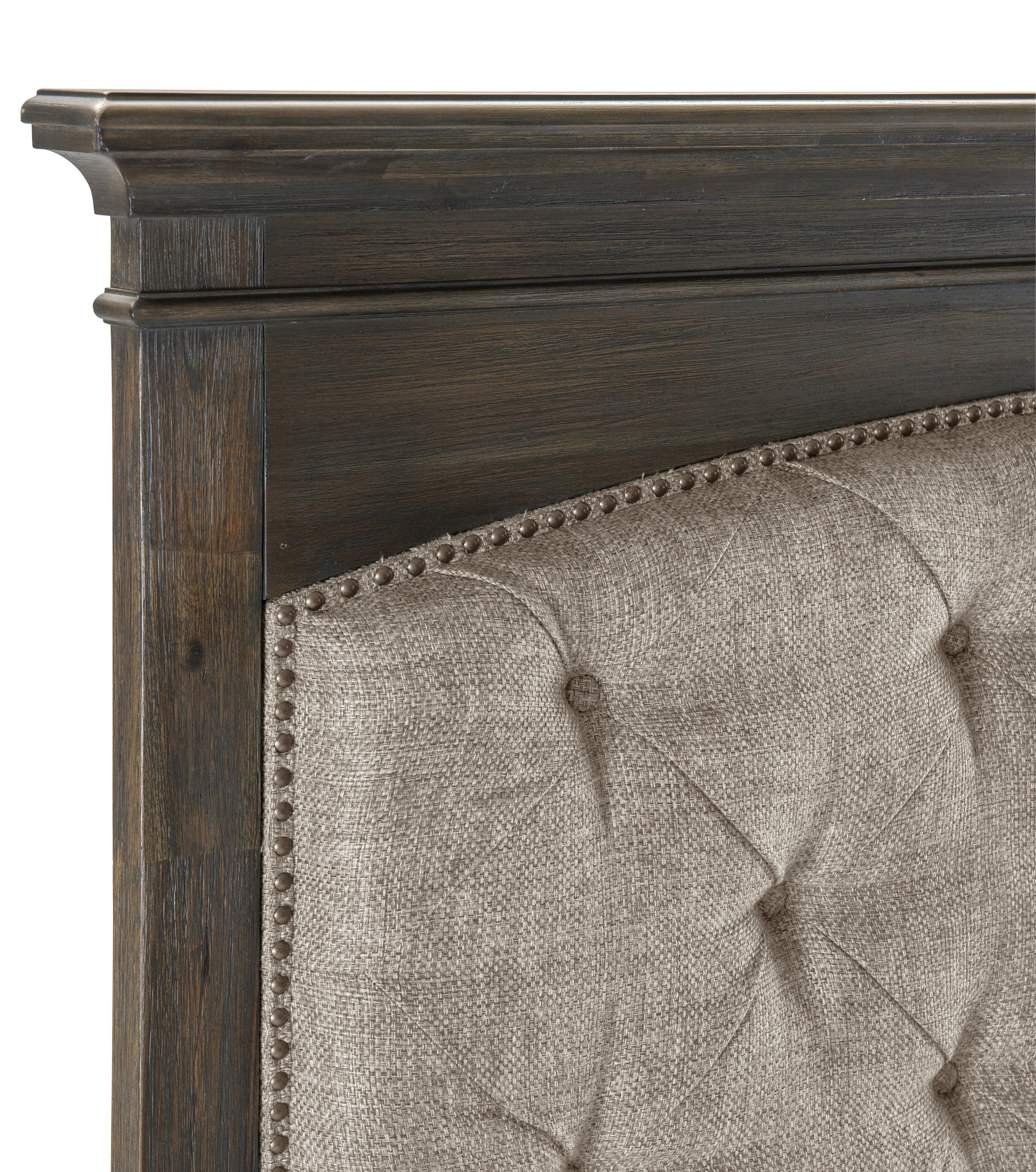 Motsinger Brown King Upholstered Panel Bed - Image 4