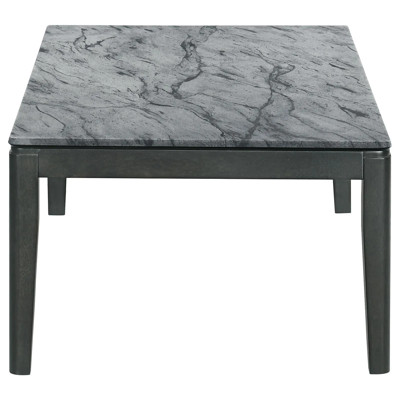 Mozzi Faux Gray Marble/Black Rectangular Coffee Table - Image 4