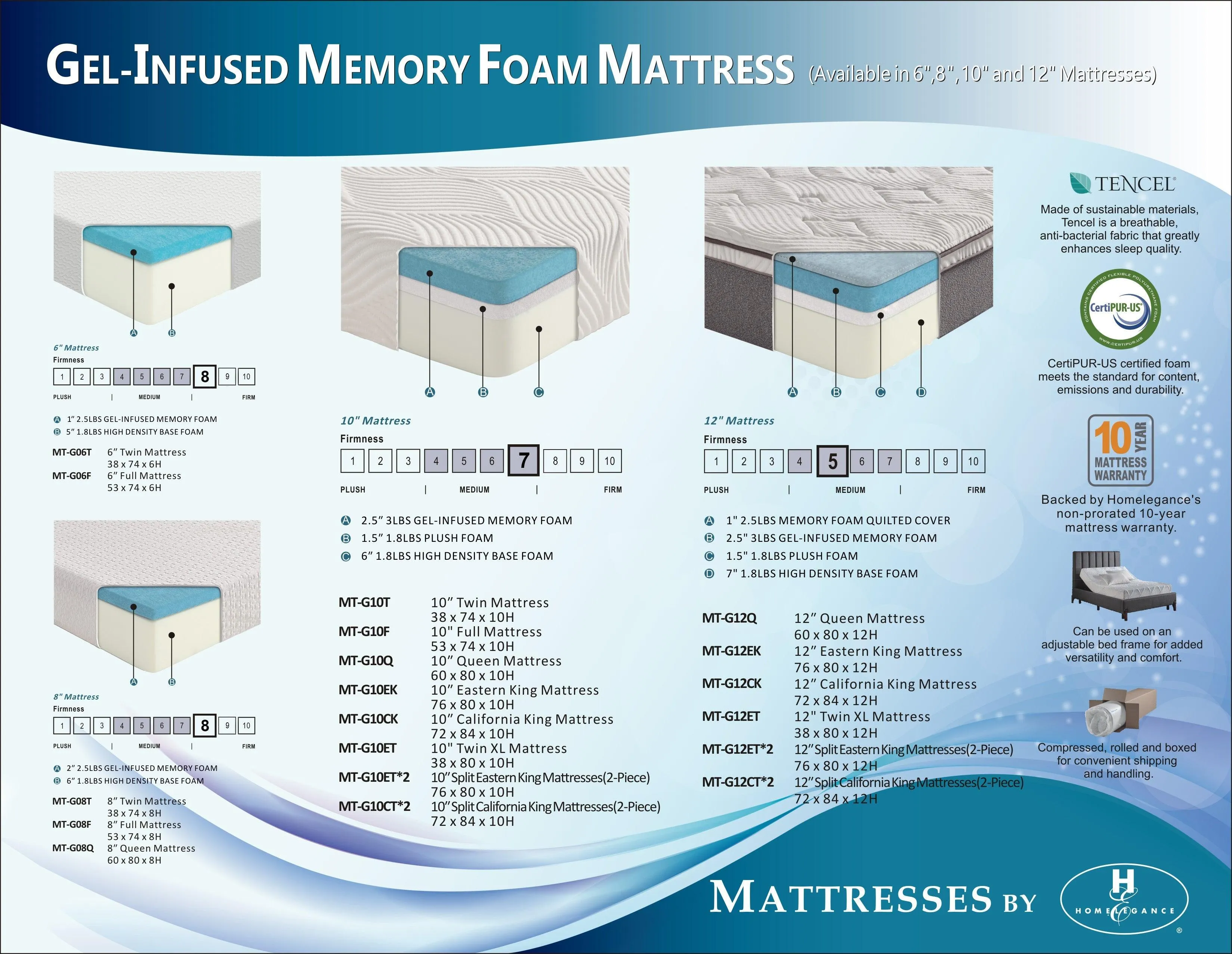 MT-G06F 6" Full Gel-Infused Memory Foam Mattress - Image 9