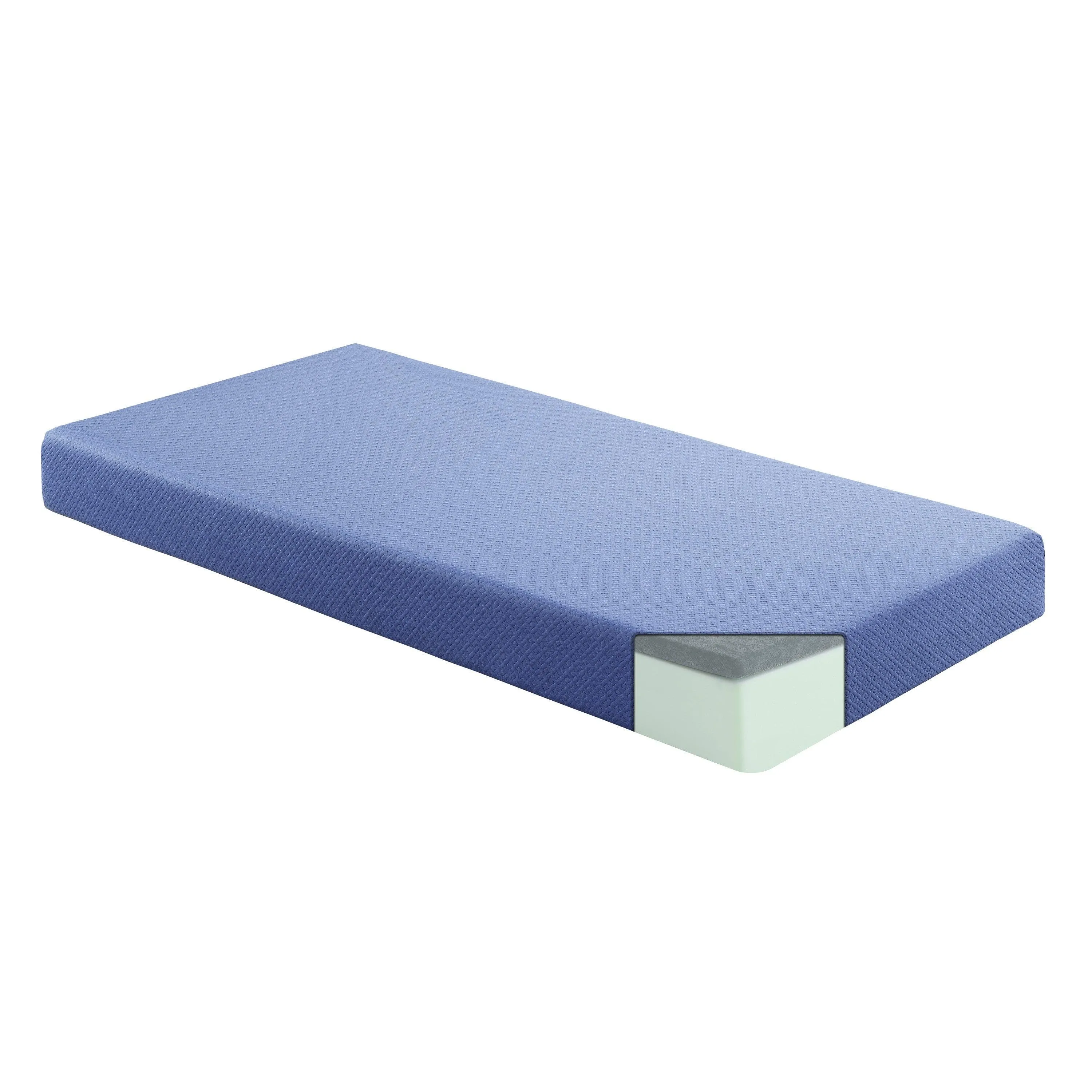 MT-PG07BLT 7" Blue Twin Gel-Infused Memory Foam Mattress Set - Image 4