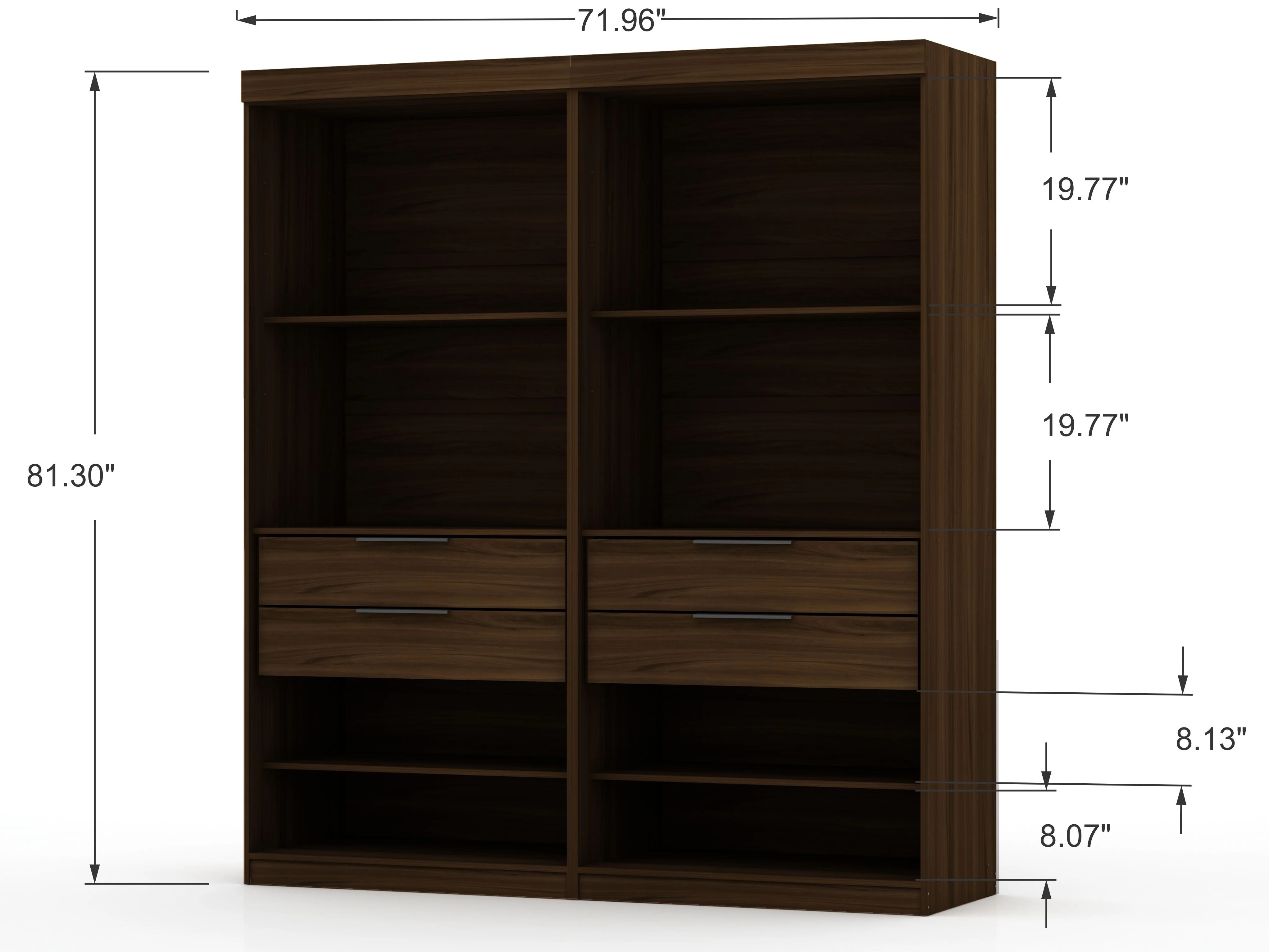 Mulberry 2.0 Wardrobe Closet in Brown (set of 2) - Image 3