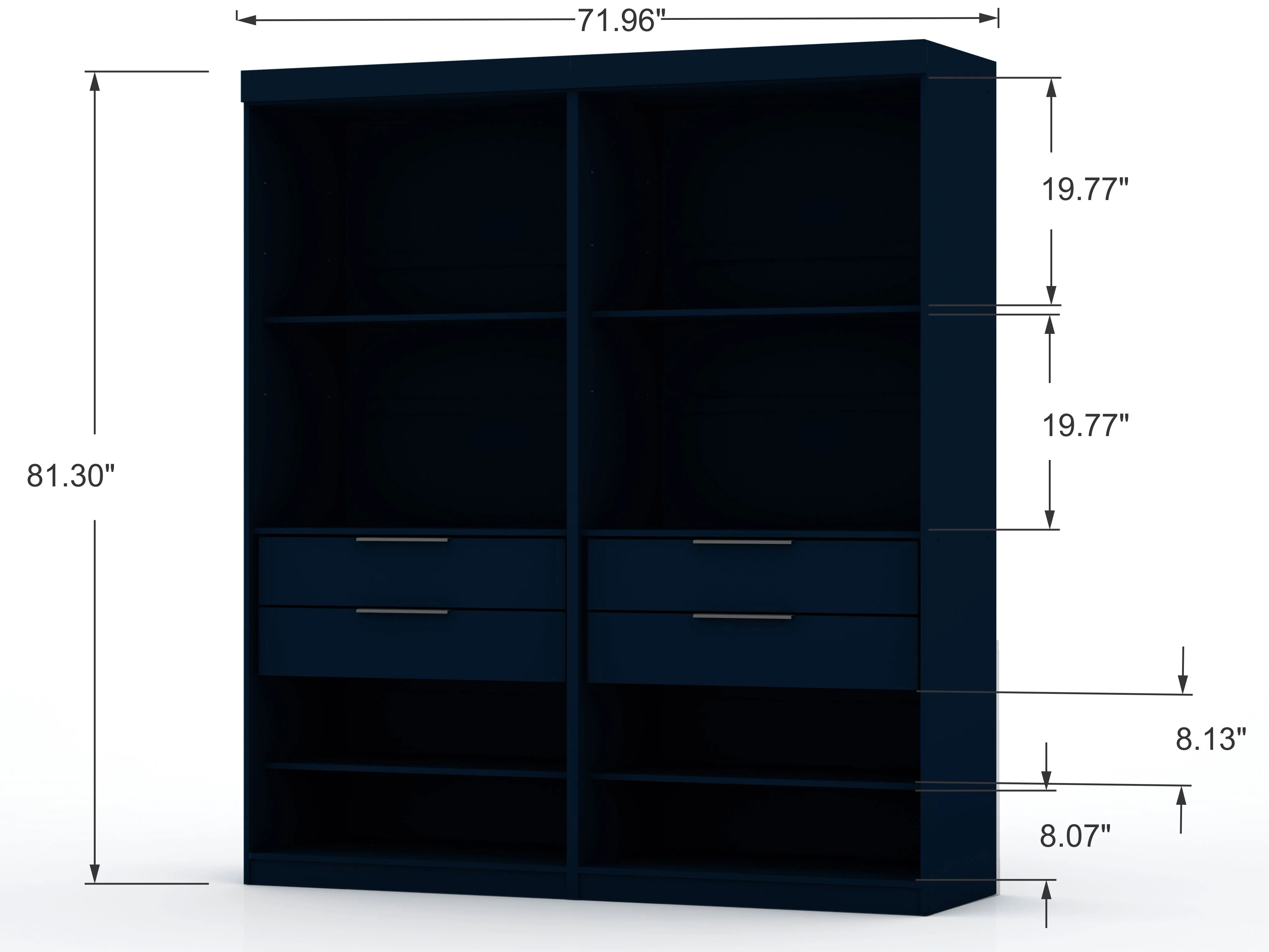 Mulberry 2.0 Wardrobe Closet in Tatiana Midnight Blue (set of 2) - Image 3