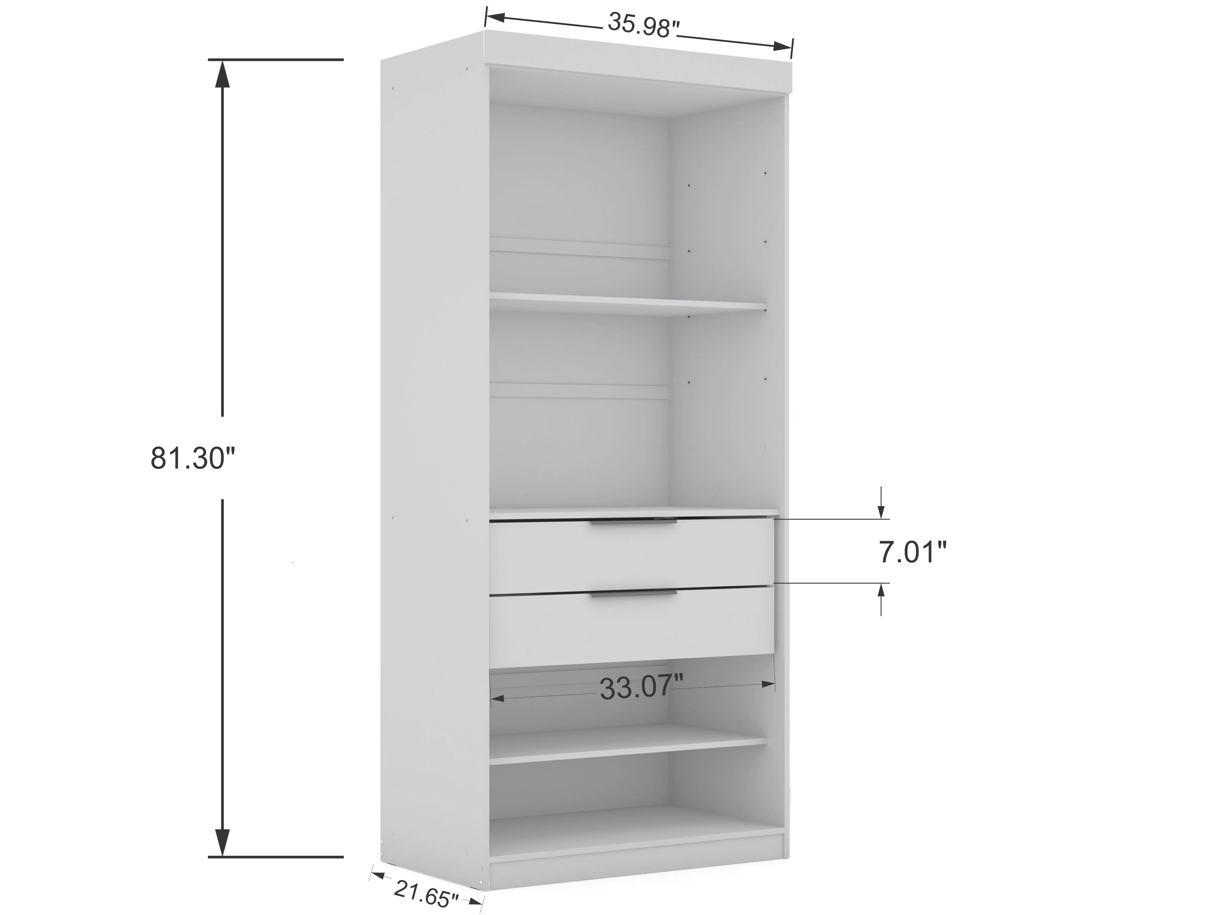 Mulberry 2.0 Wardrobe Closet in White (set of 2) - Image 5